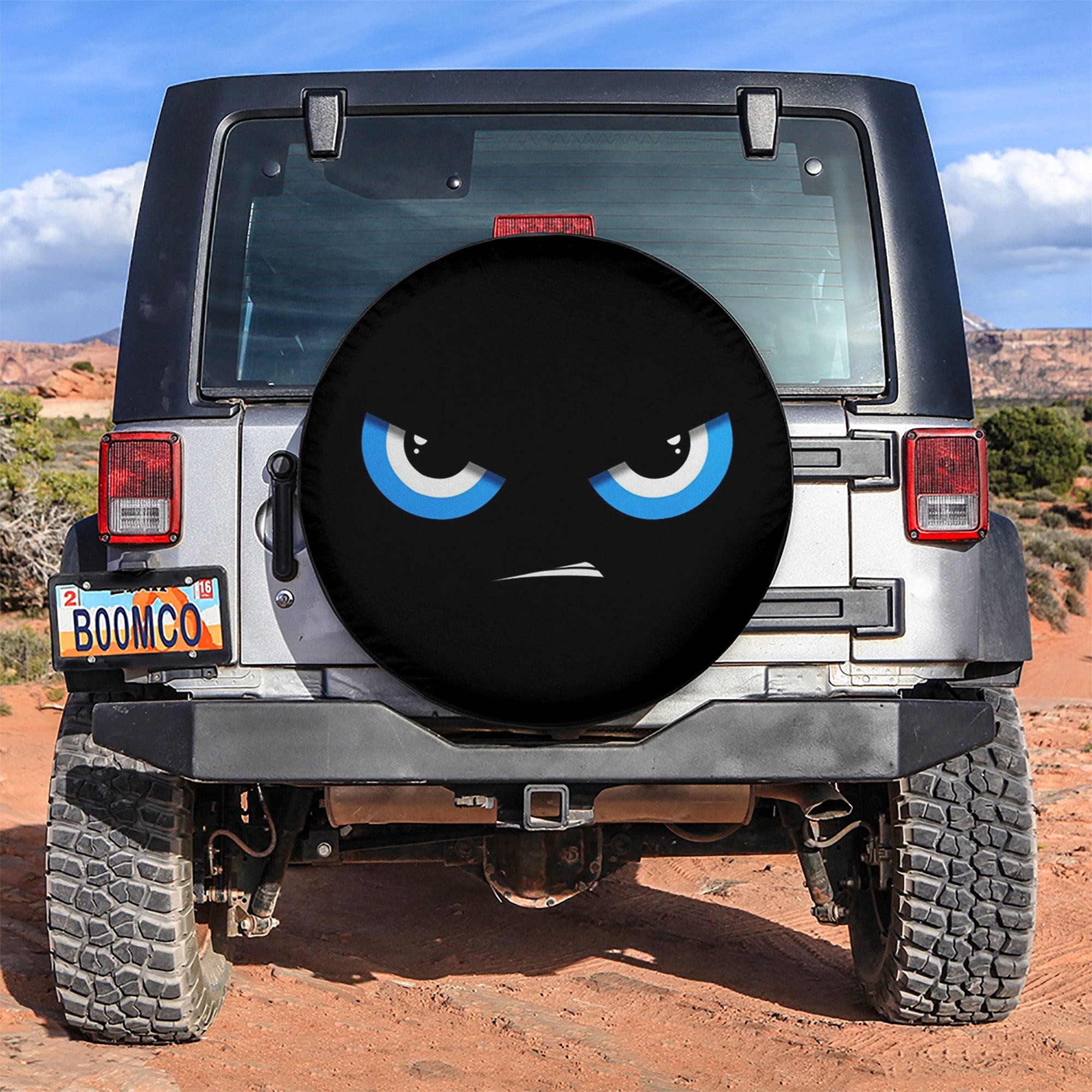 Angry Blue Eyes Car Spare Tire Covers Gift For Campers Nearkii