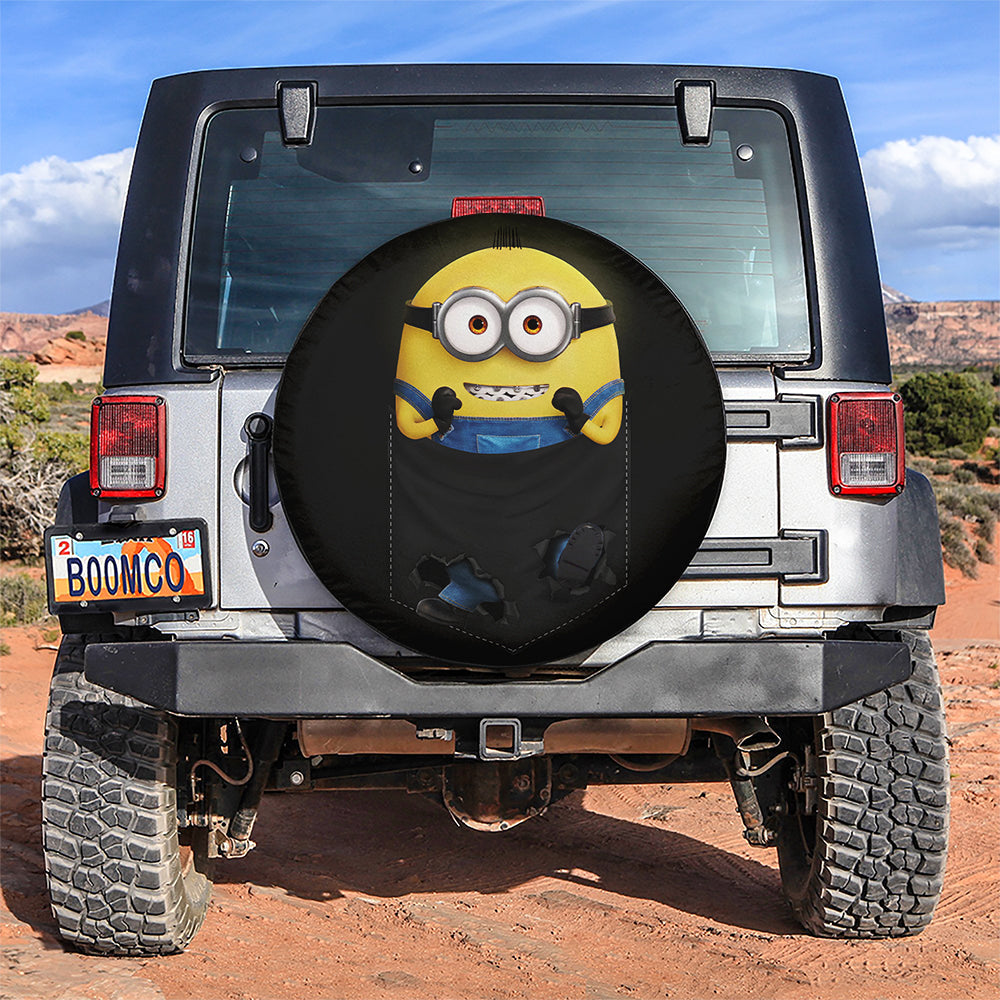 Minions Cute Hanging Pocket Jeep Car Spare Tire Covers Gift For Campers Nearkii