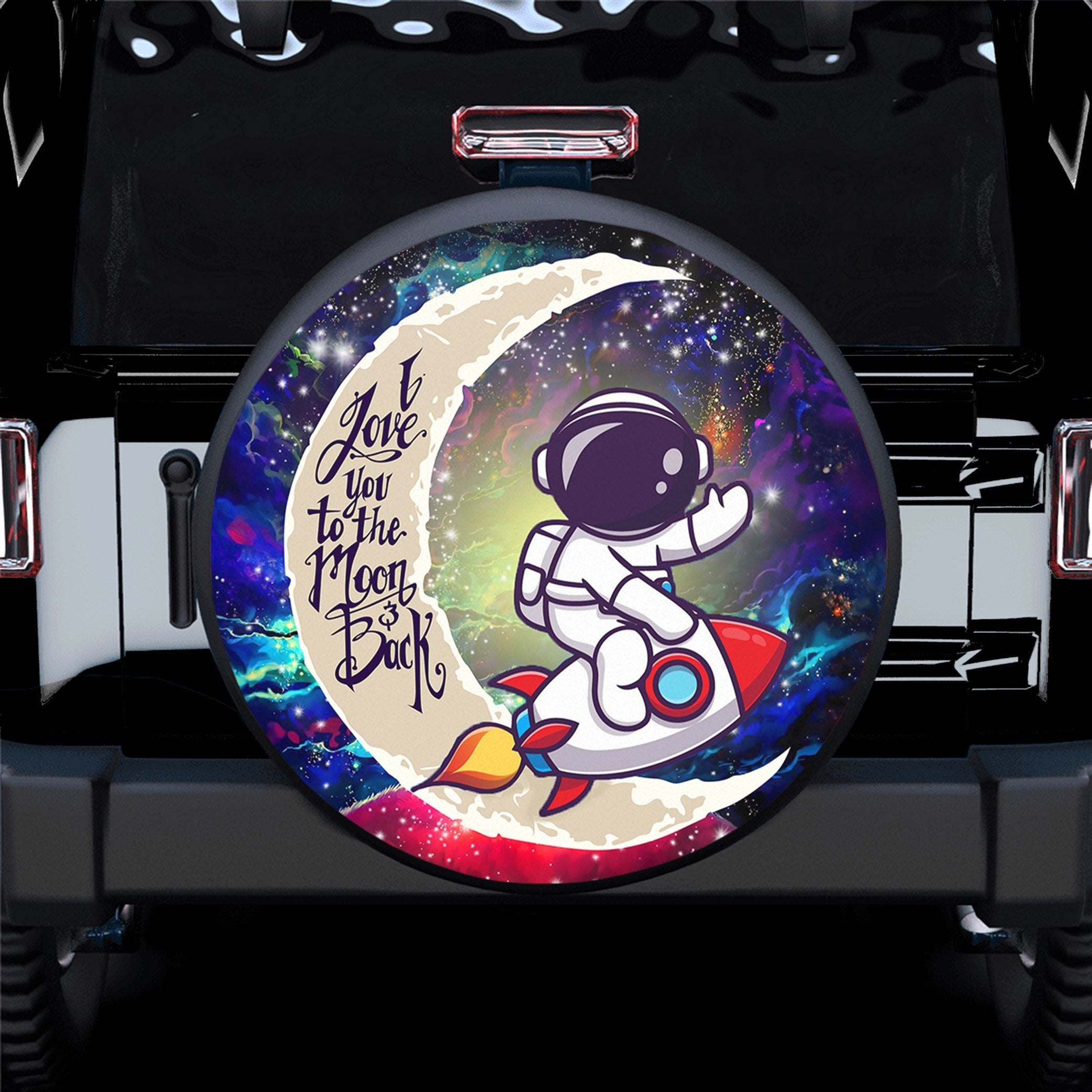 Astronaut Chibi Love You To The Moon Galaxy Spare Tire Covers Gift For Campers Nearkii