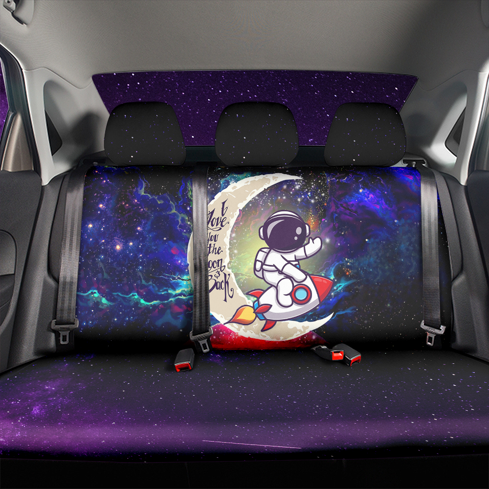 Astronaut Chibi Love You To The Moon Galaxy Premium Custom Car Back Seat Covers Decor Protectors Nearkii