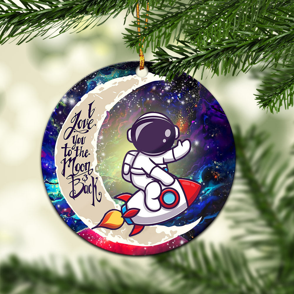 Astronaut Chibi Love You To The Moon Galaxy Mica Circle Ornament Perfect Gift For Holiday Nearkii