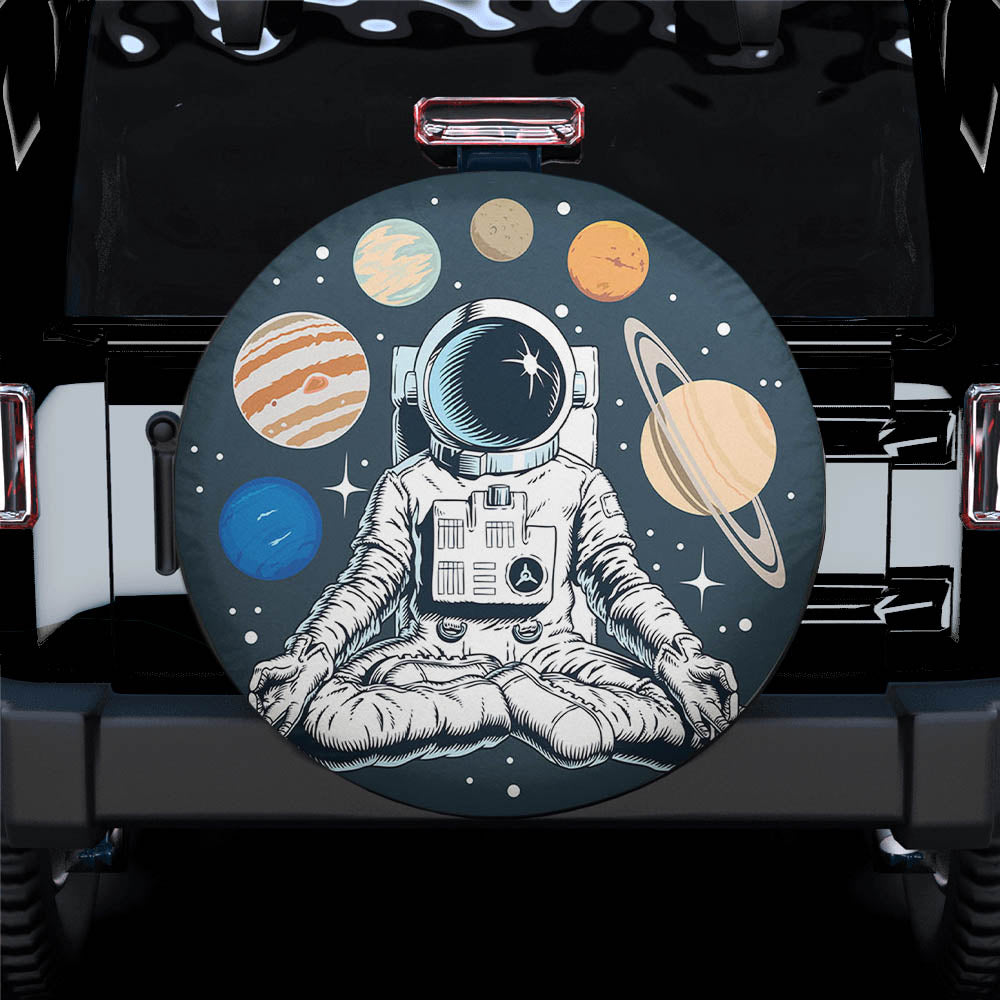 Astronaut Meditating In The Lotus Pose Spare Tire Cover Gift For Campers Nearkii