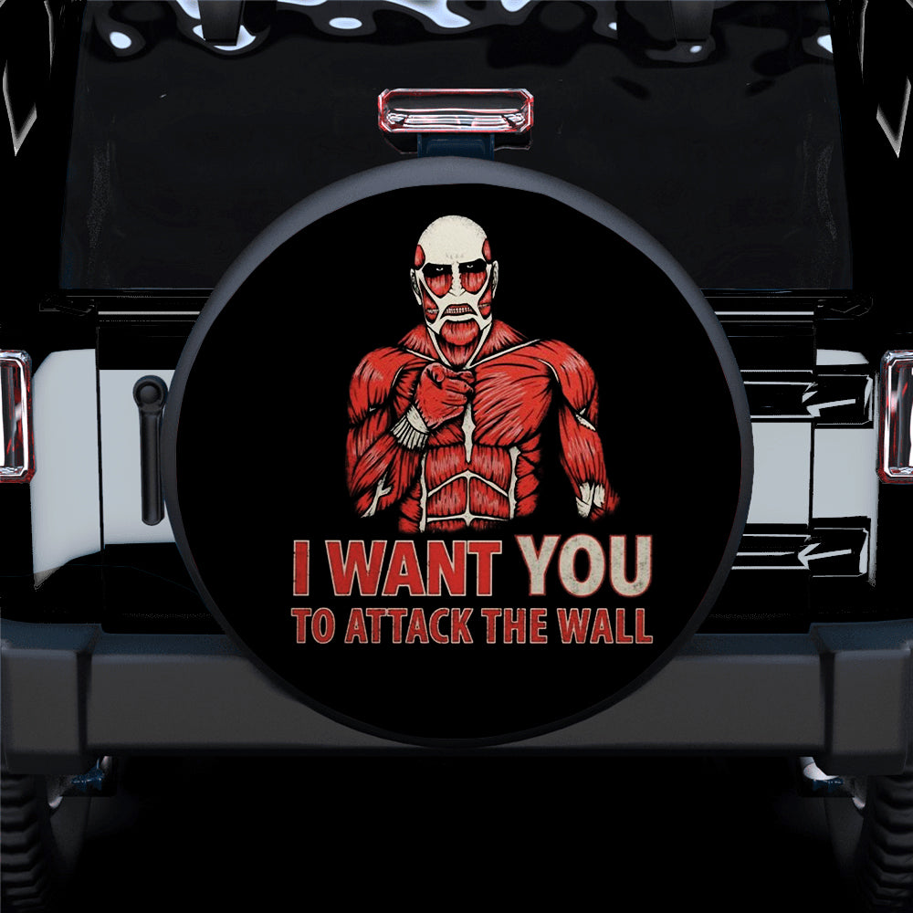 Attack On Titan Funny Wall Car Spare Tire Covers Gift For Campers Nearkii