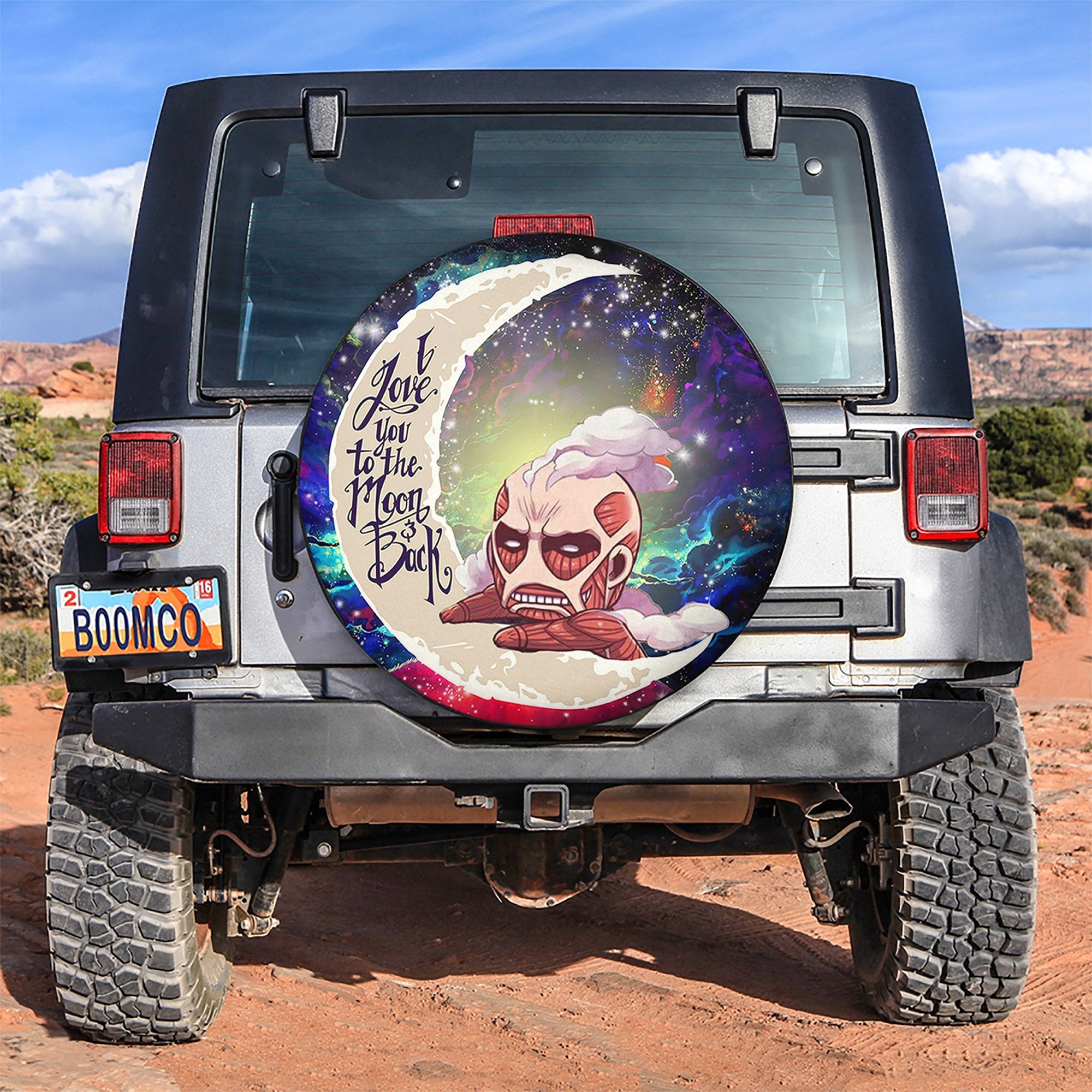 Attack On Titan Love You To The Moon Galaxy Spare Tire Covers Gift For Campers Nearkii