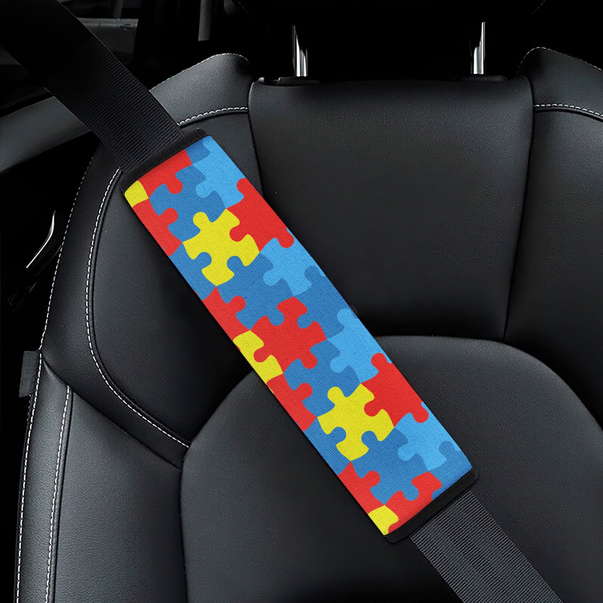 Autism Puzzle Premium Custom Car Seat Belt Covers Nearkii