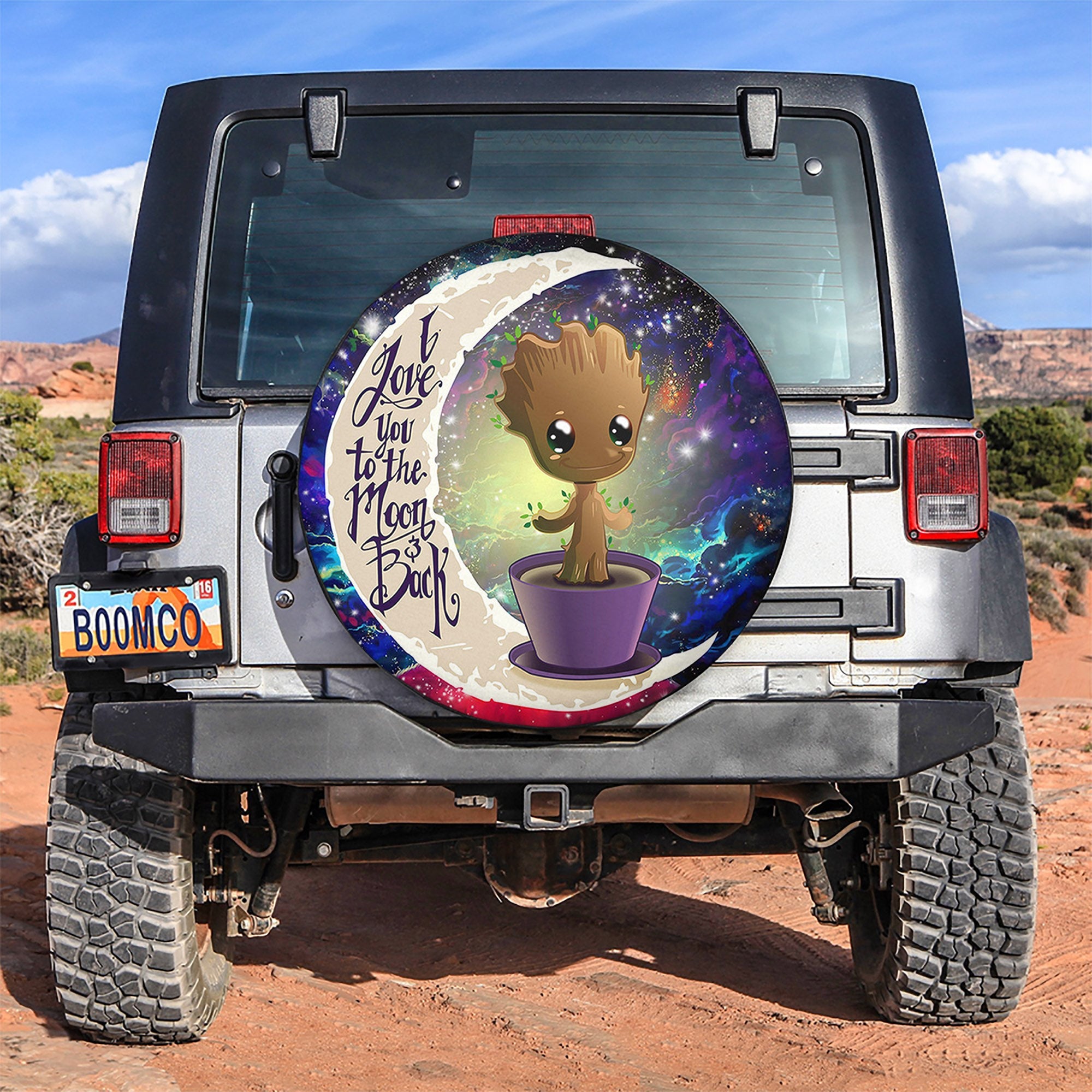 Baby Groot Love You To The Moon Galaxy Spare Tire Covers Gift For Campers Nearkii