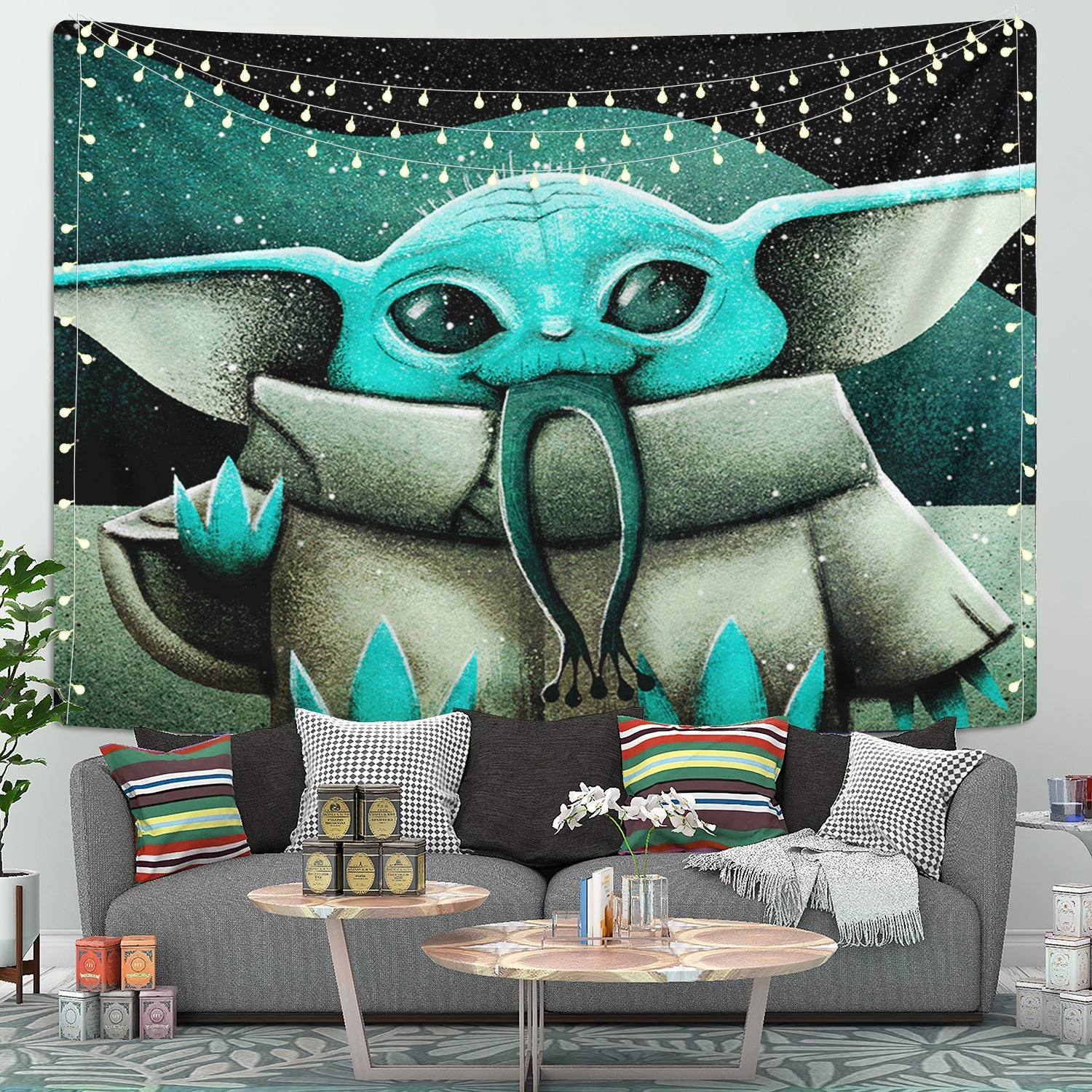 Baby Yoda Art Tapestry Room Decor Nearkii