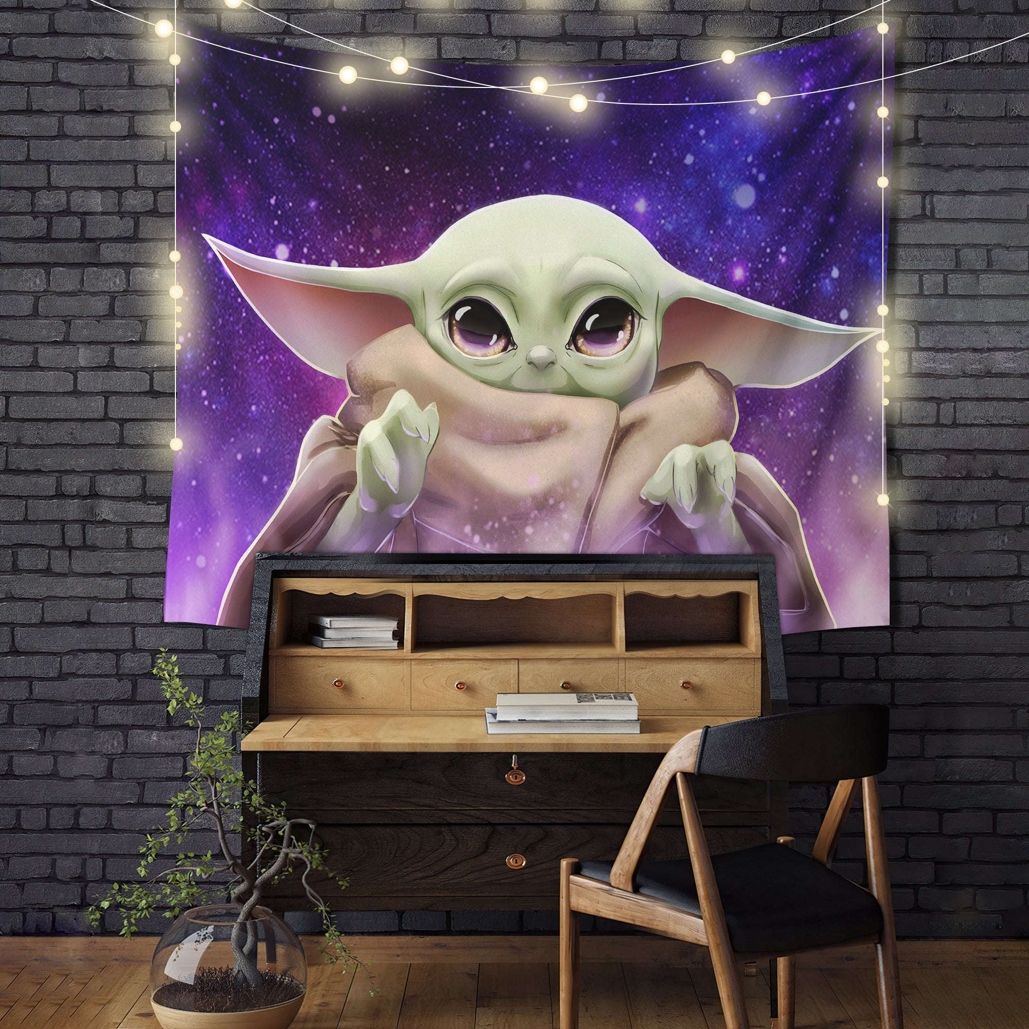 Baby Yoda Galaxy Tapestry Room Decor Nearkii