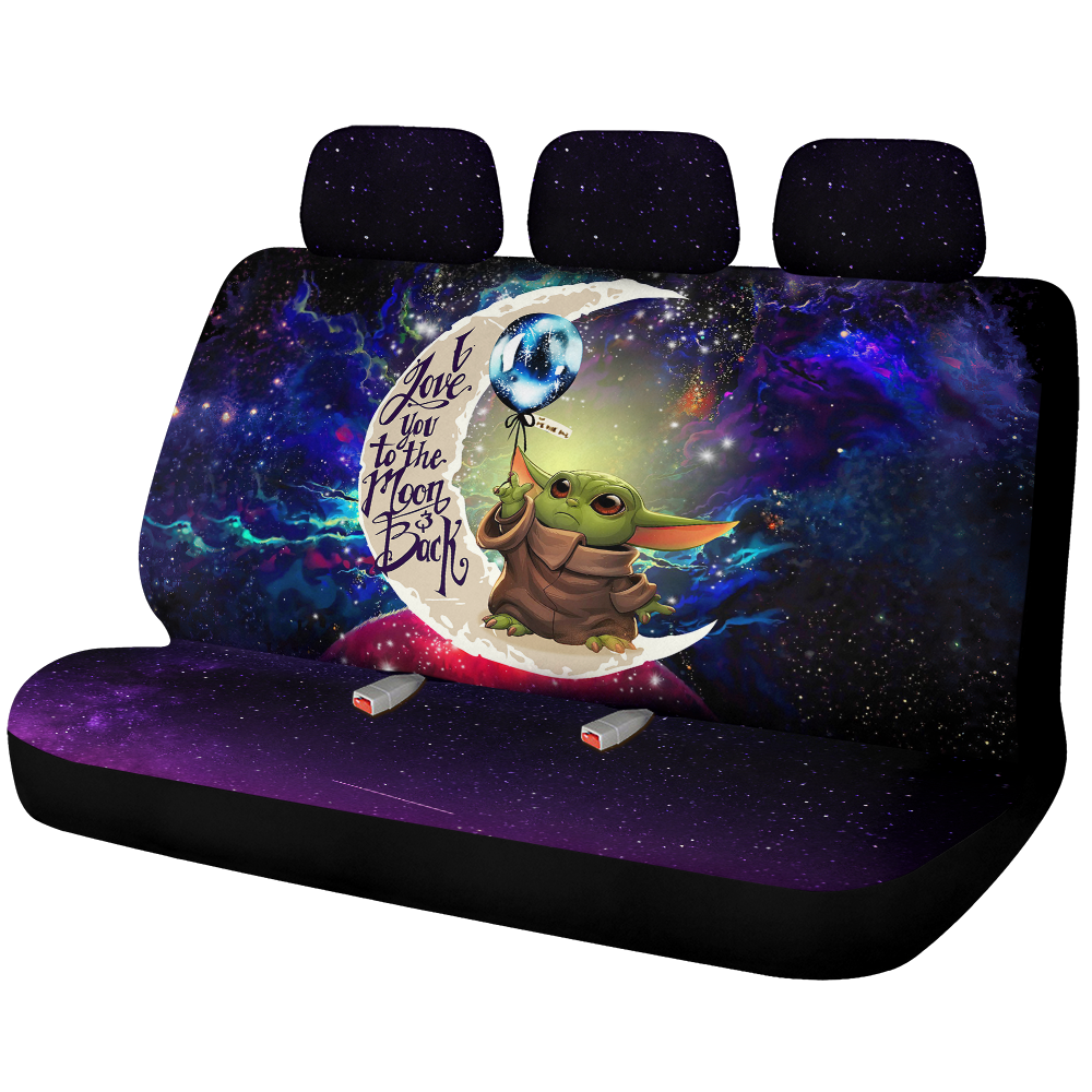 Baby Yoda Love You To The Moon Galaxy Premium Custom Car Back Seat Covers Decor Protectors Nearkii