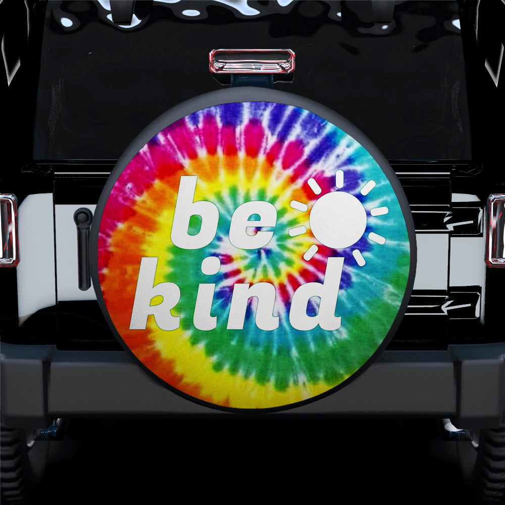 Be Kind Tie Dye Camping Custom Jeep Car Spare Tire Cover Gift For Campers Nearkii