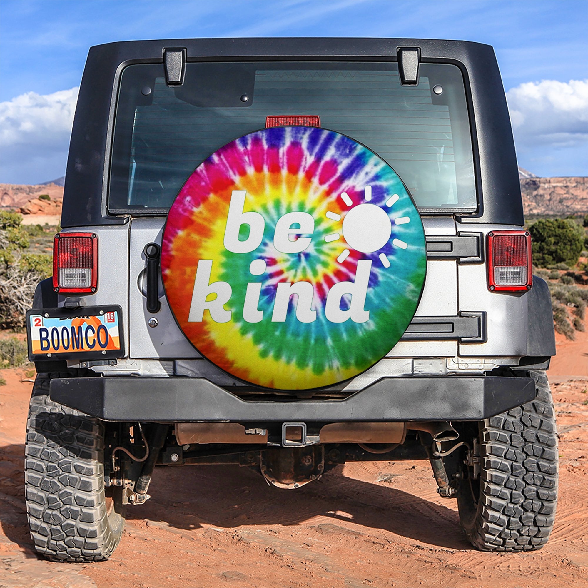 Be Kind Tie Dye Camping Custom Jeep Car Spare Tire Cover Gift For Campers Nearkii