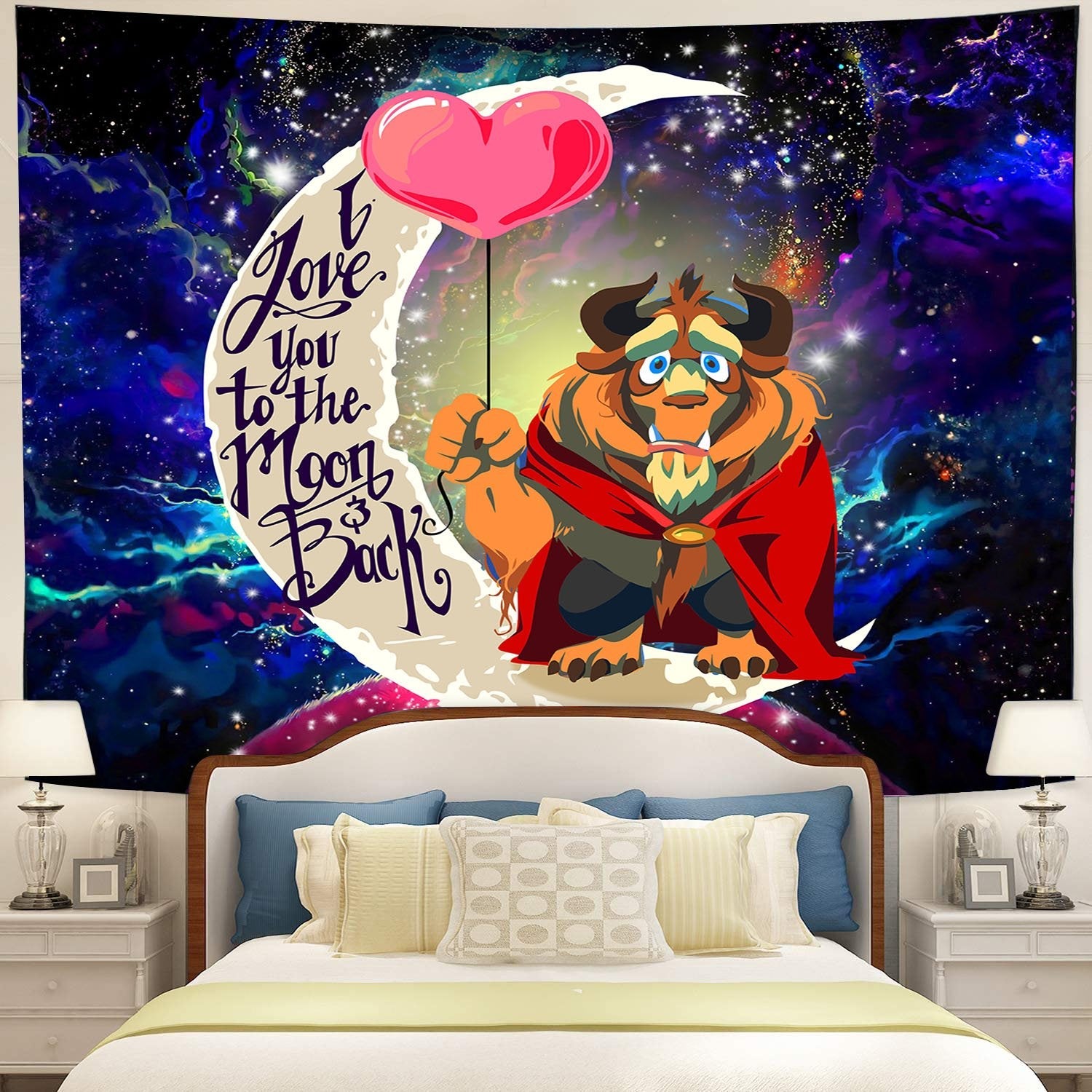 Beauty And The Beast Moon And Back Tapestry Room Decor Nearkii