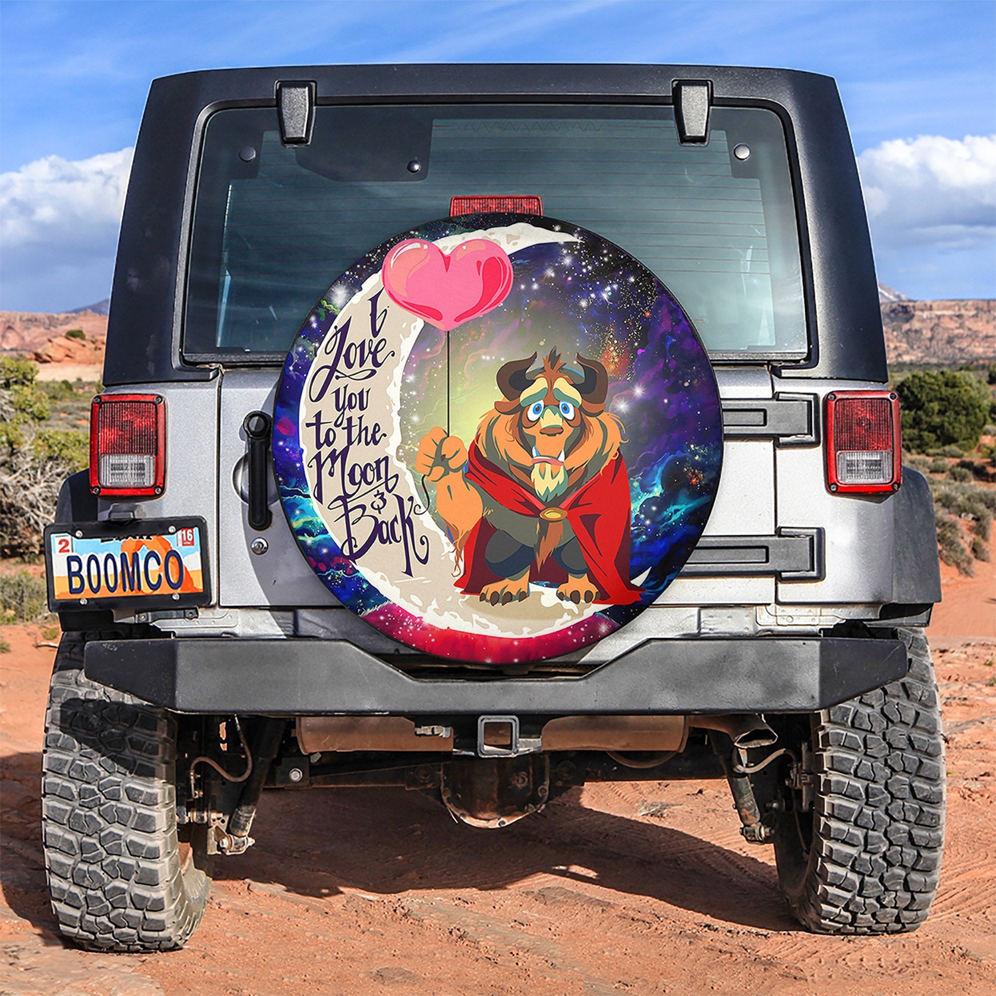 Beauty And The Beast Love You To The Moon Galaxy Spare Tire Covers Gift For Campers Nearkii