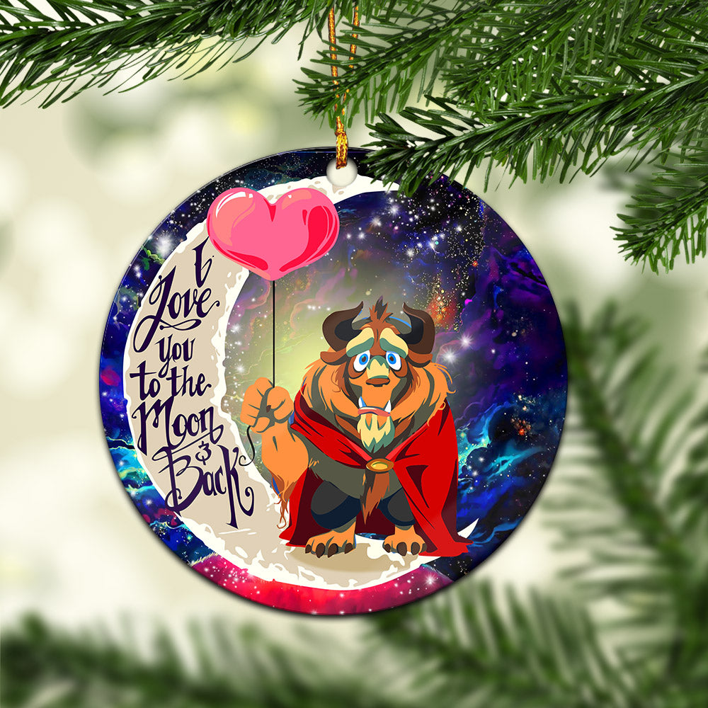 Beauty And The Beast Love You To The Moon Galaxy Mica Circle Ornament Perfect Gift For Holiday Nearkii