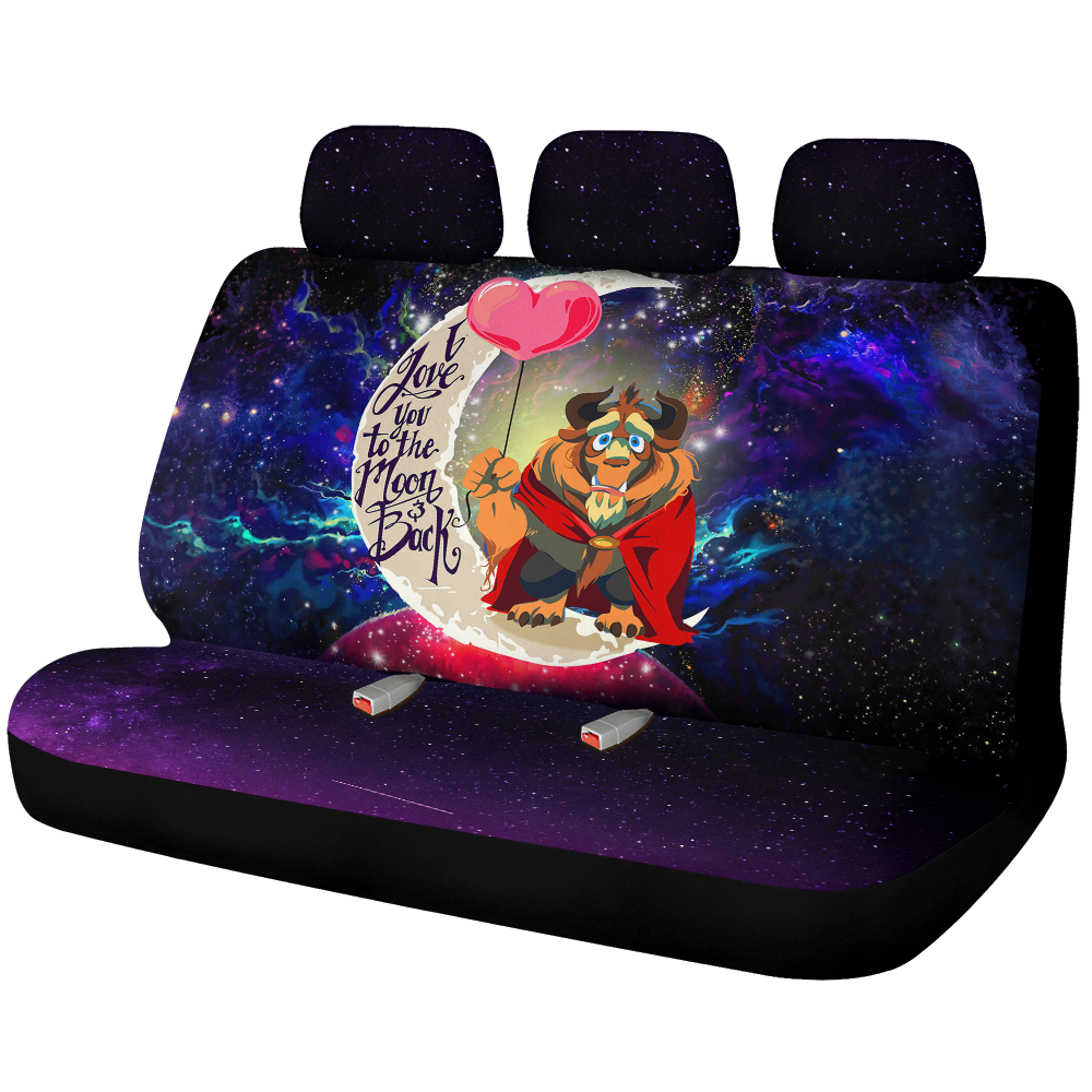 Beauty And The Beast Love You To The Moon Galaxy Premium Custom Car Back Seat Covers Decor Protectors Nearkii