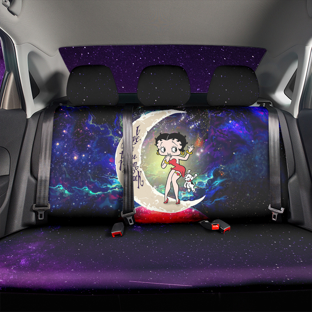 Betty Boop Love You To The Moon Galaxy Premium Custom Car Back Seat Covers Decor Protectors Nearkii