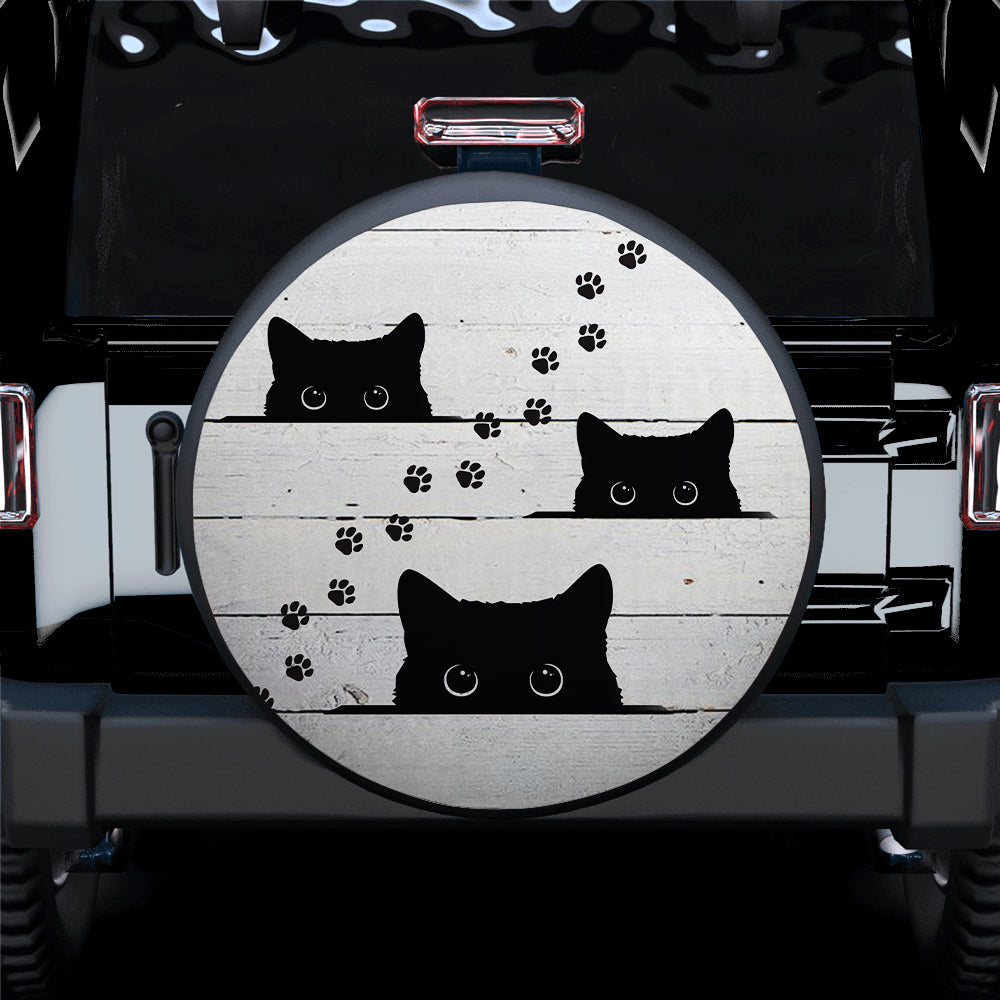 Black Cats Jeep Car Spare Tire Cover Gift For Campers Nearkii