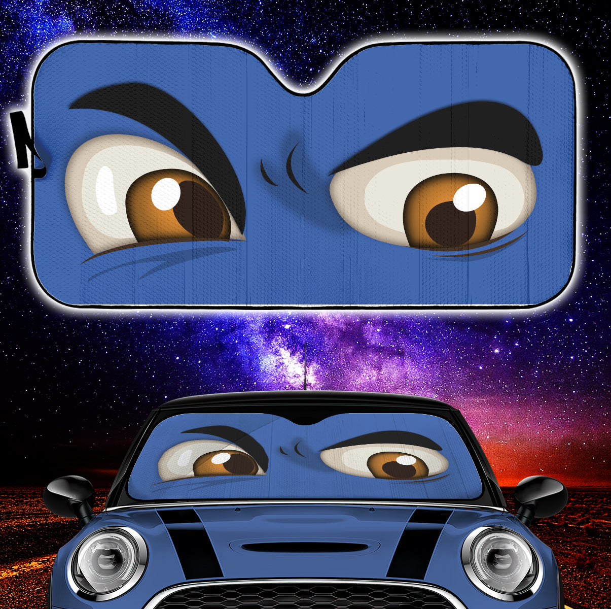 Blue Challenging Cartoon Eyes Car Auto Sun Shades Windshield Accessories Decor Gift Nearkii