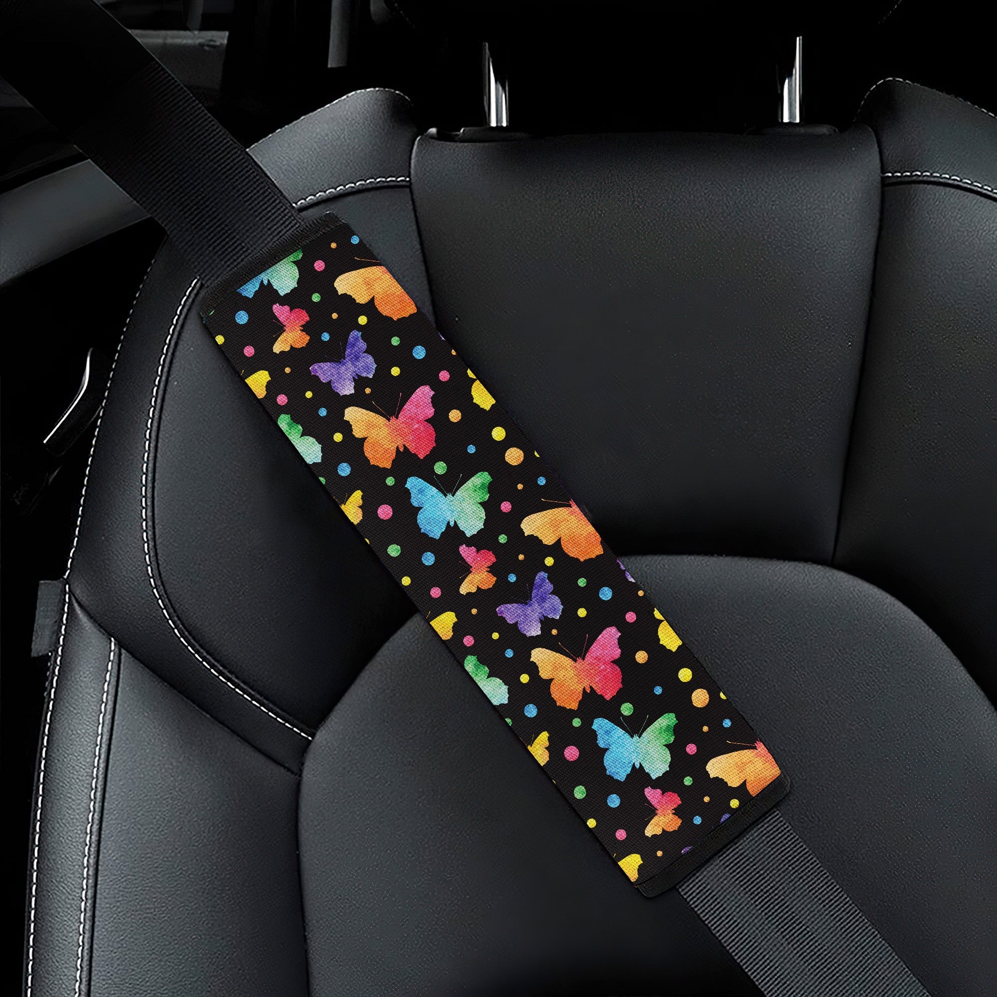 Butterfly Water Color Premium Custom Car Seat Belt Covers Nearkii