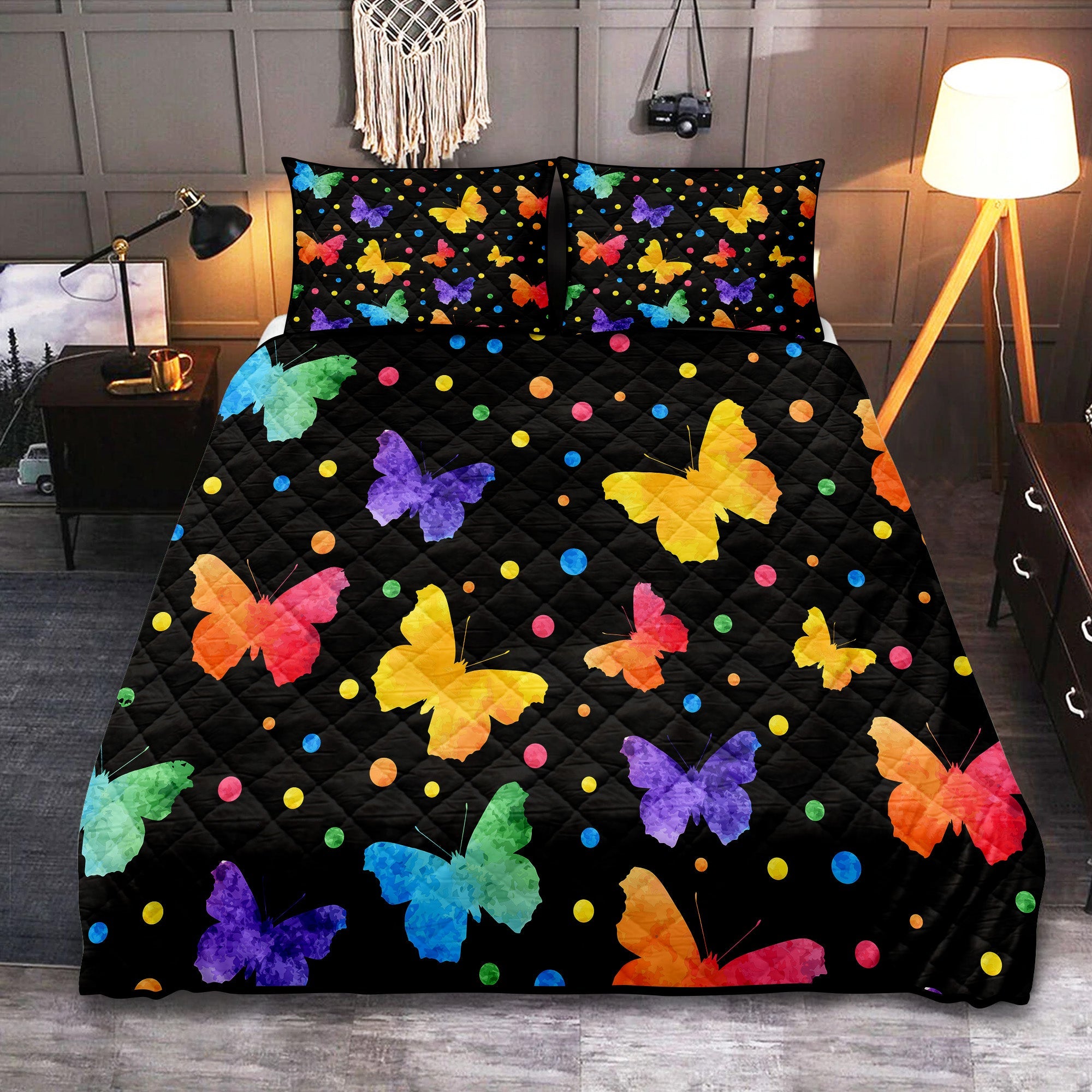 Butterfly Water Color Quilt Bed Sets Nearkii