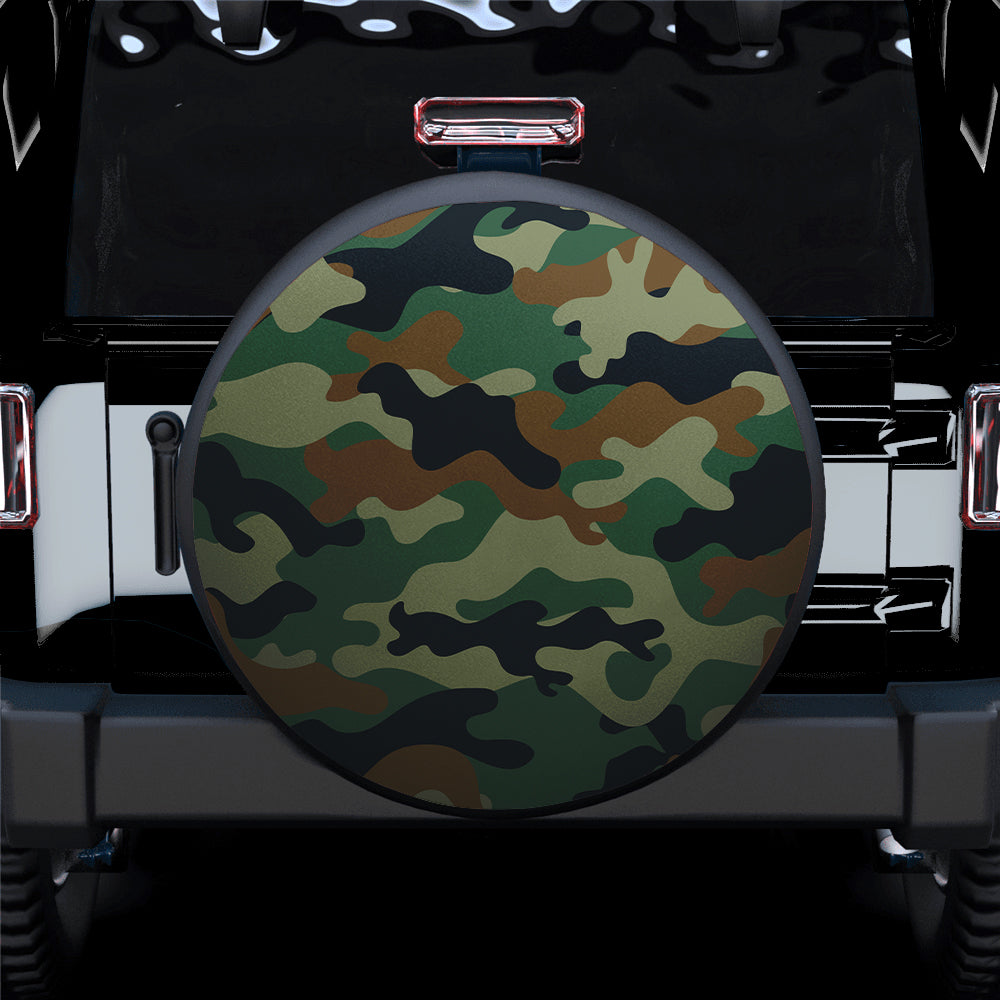 Camo Bright Green Print Texture Car Spare Tire Covers Gift For Campers Nearkii