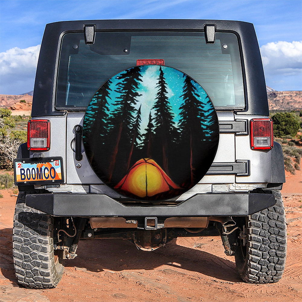 Camping Night Sky Car Spare Tire Cover Gift For Campers Nearkii