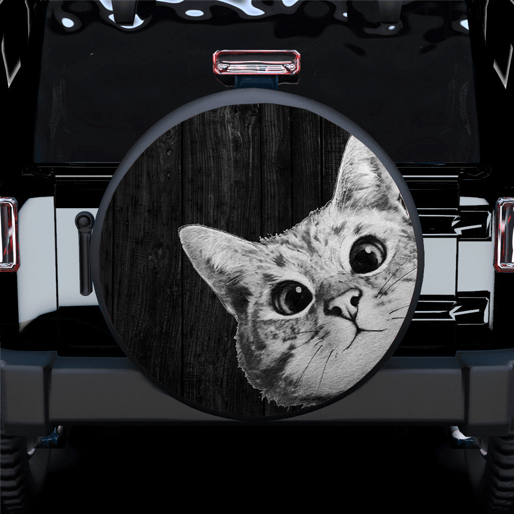 Cat Face Looking Car Spare Tire Covers Gift For Campers Nearkii