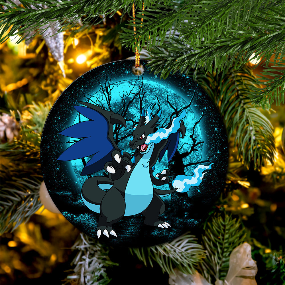 Charizard Mega X Moonlight Mica Circle Ornament Perfect Gift For Holiday Nearkii