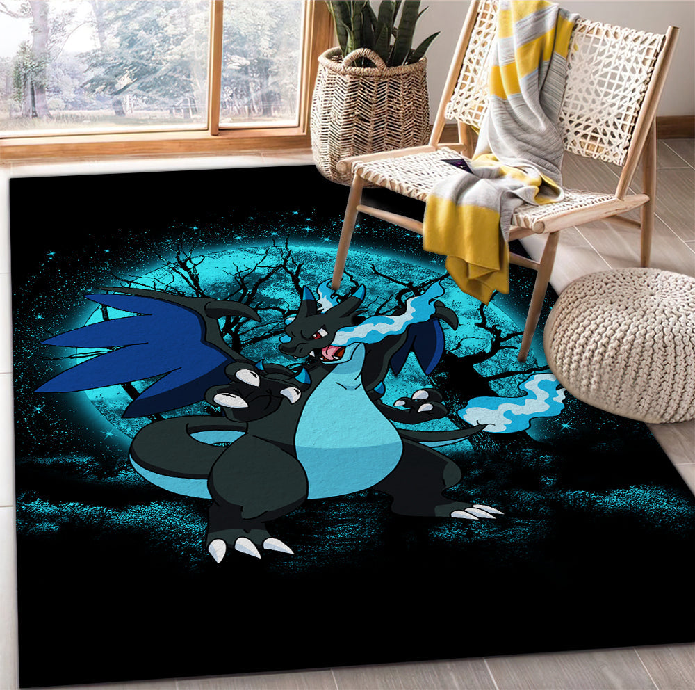 Charizard Mega X Moonlight Area Carpet Rug Home Decor Bedroom Living Room Decor Nearkii