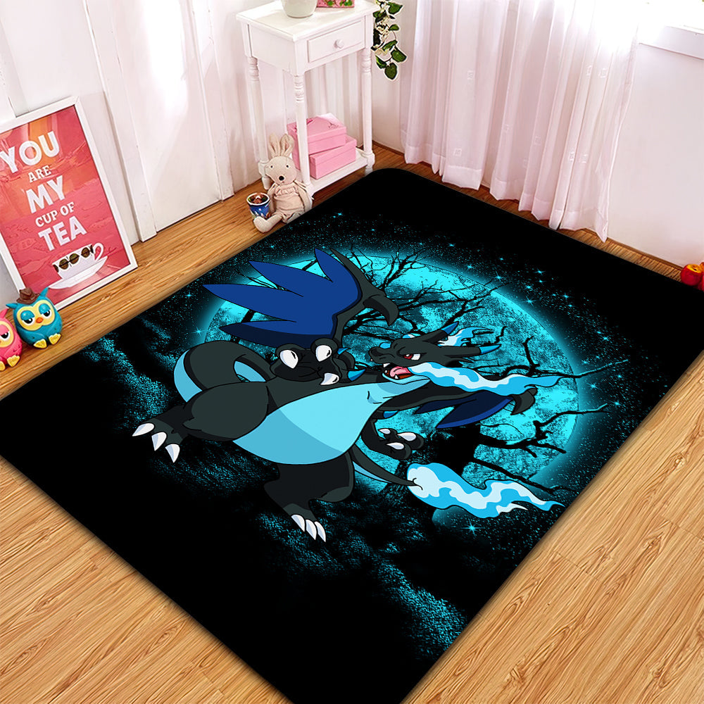 Charizard Mega X Moonlight Area Carpet Rug Home Decor Bedroom Living Room Decor Nearkii