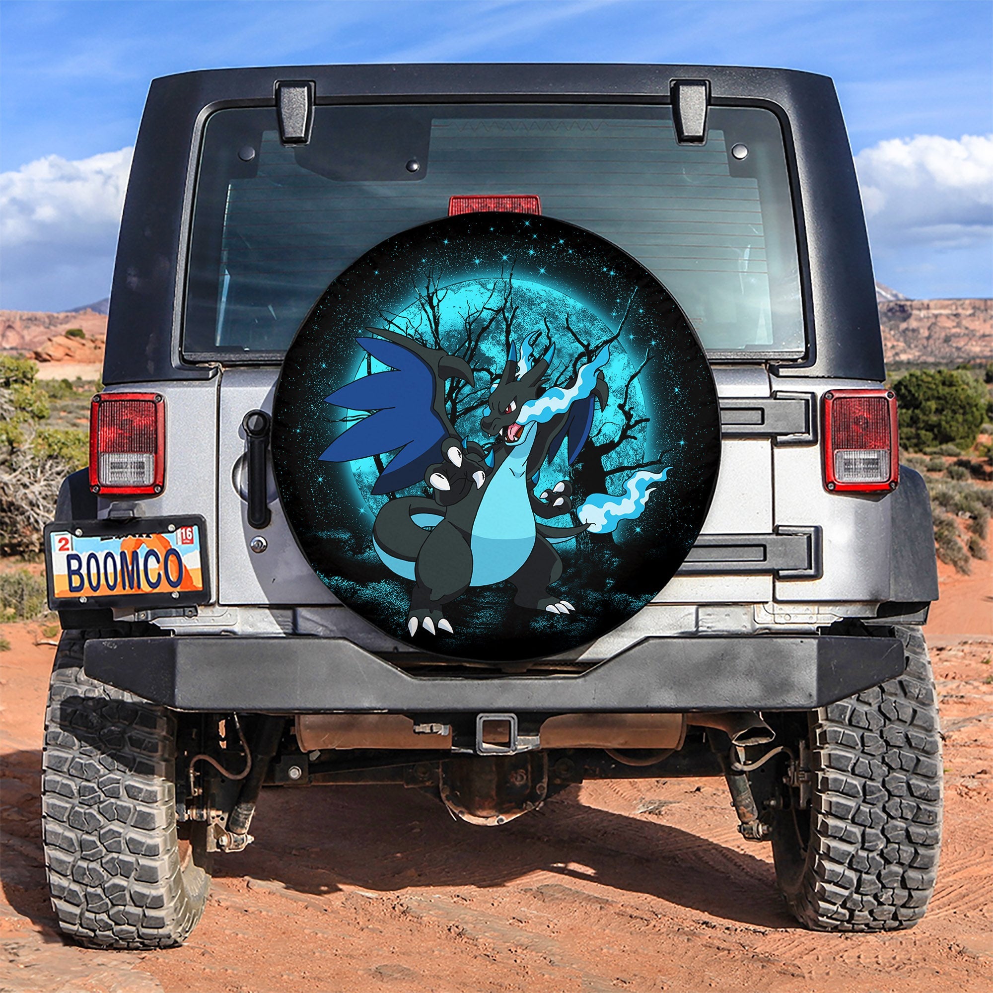 Charizard Mega X Pokemon Moonlight Spare Tire Cover Gift For Campers Nearkii