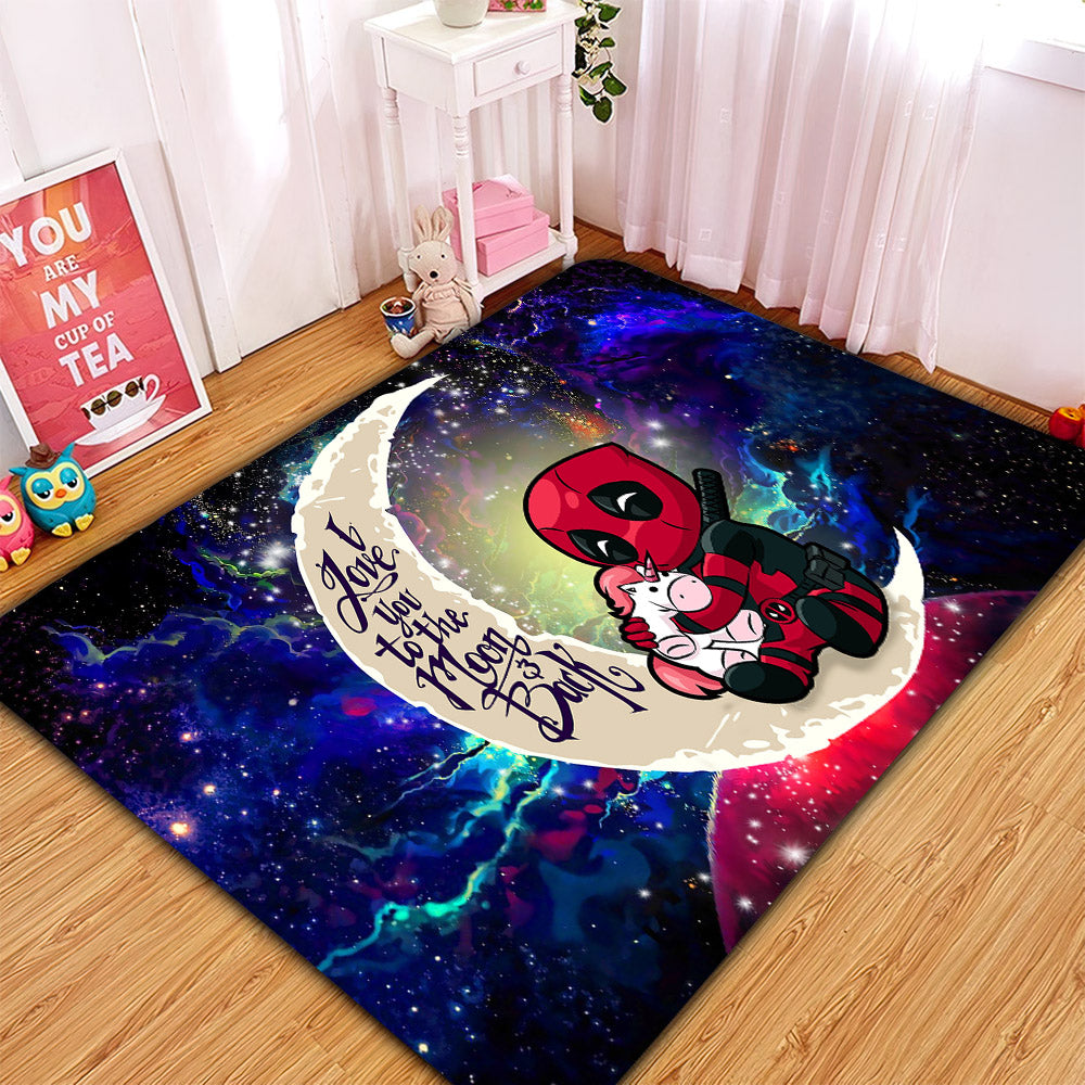 Chibi Deadpool Unicorn Toy Love You To The Moon Galaxy Carpet Rug Home Room Decor Nearkii