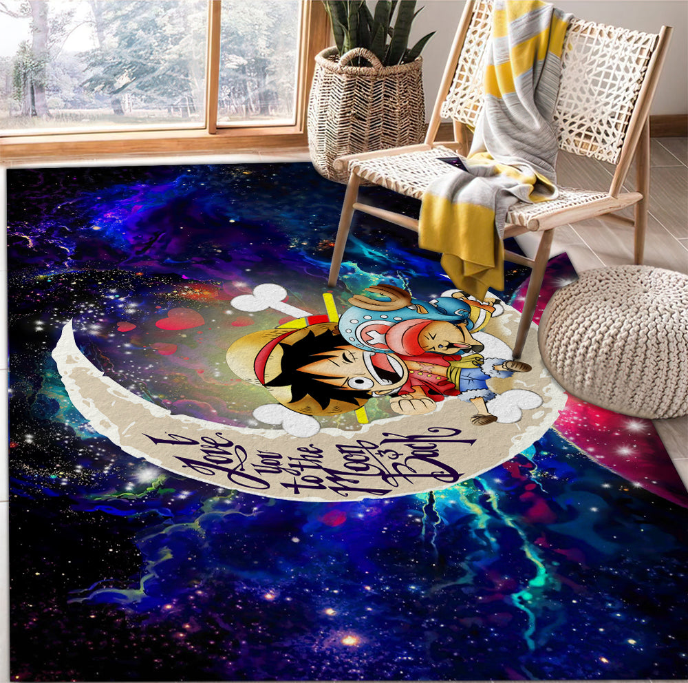 Chibi Luffy And Chopper One Piece Anime Love You To The Moon Galaxy Rug Carpet Rug Home Room Decor Nearkii