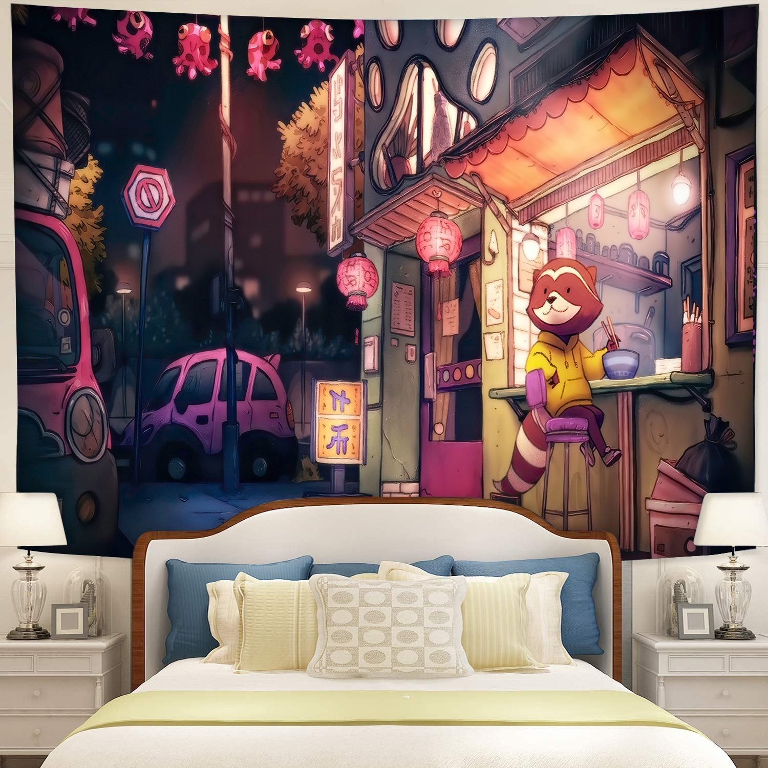 Chill Lofi Anime Tapestry Room Decor Nearkii