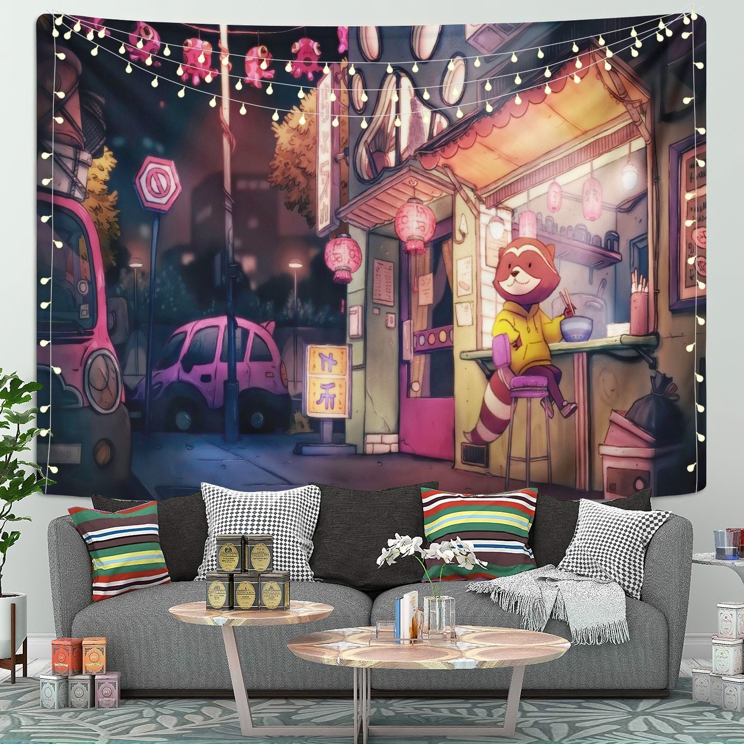 Chill Lofi Anime Tapestry Room Decor Nearkii