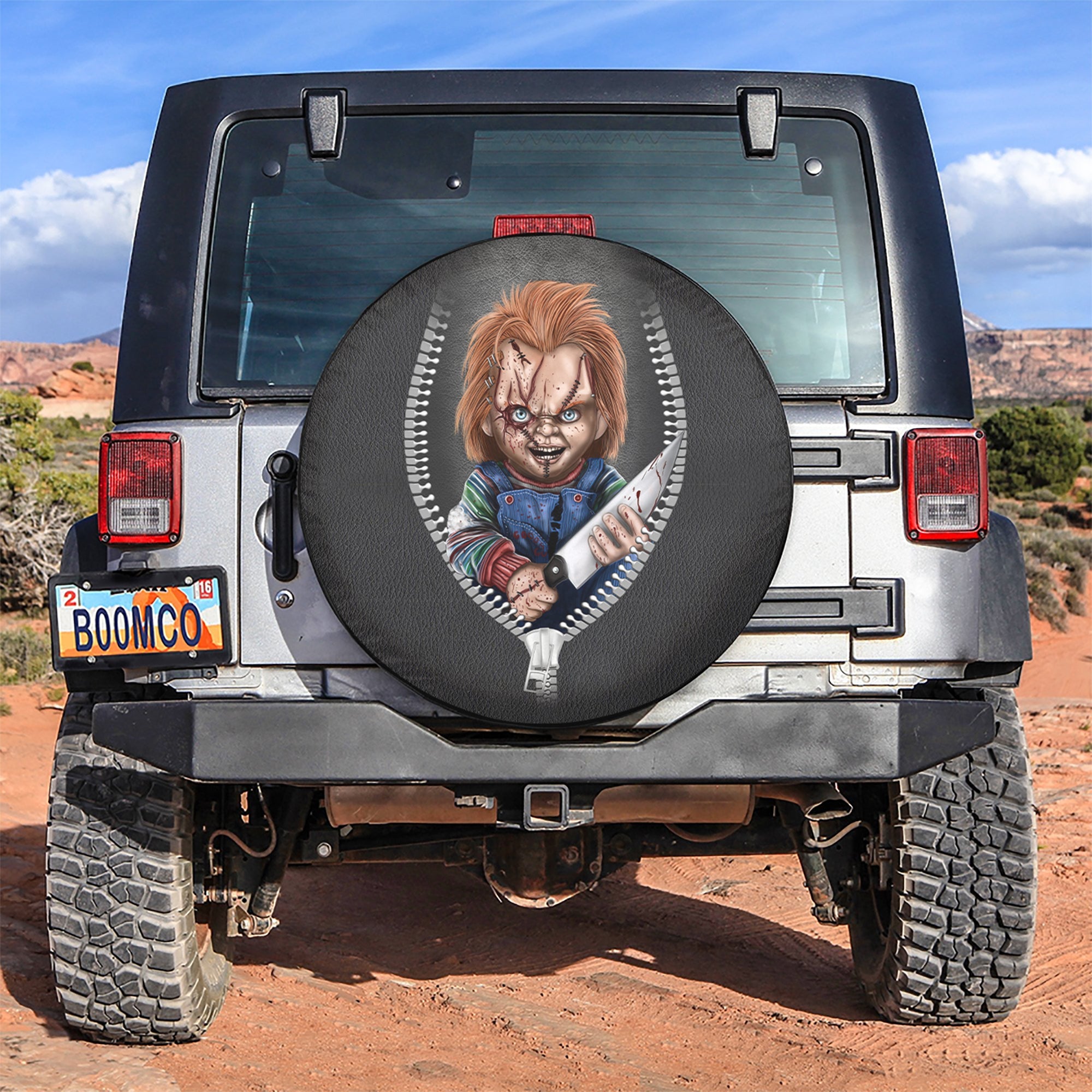 Chucky Zipper Car Spare Tire Gift For Campers Nearkii