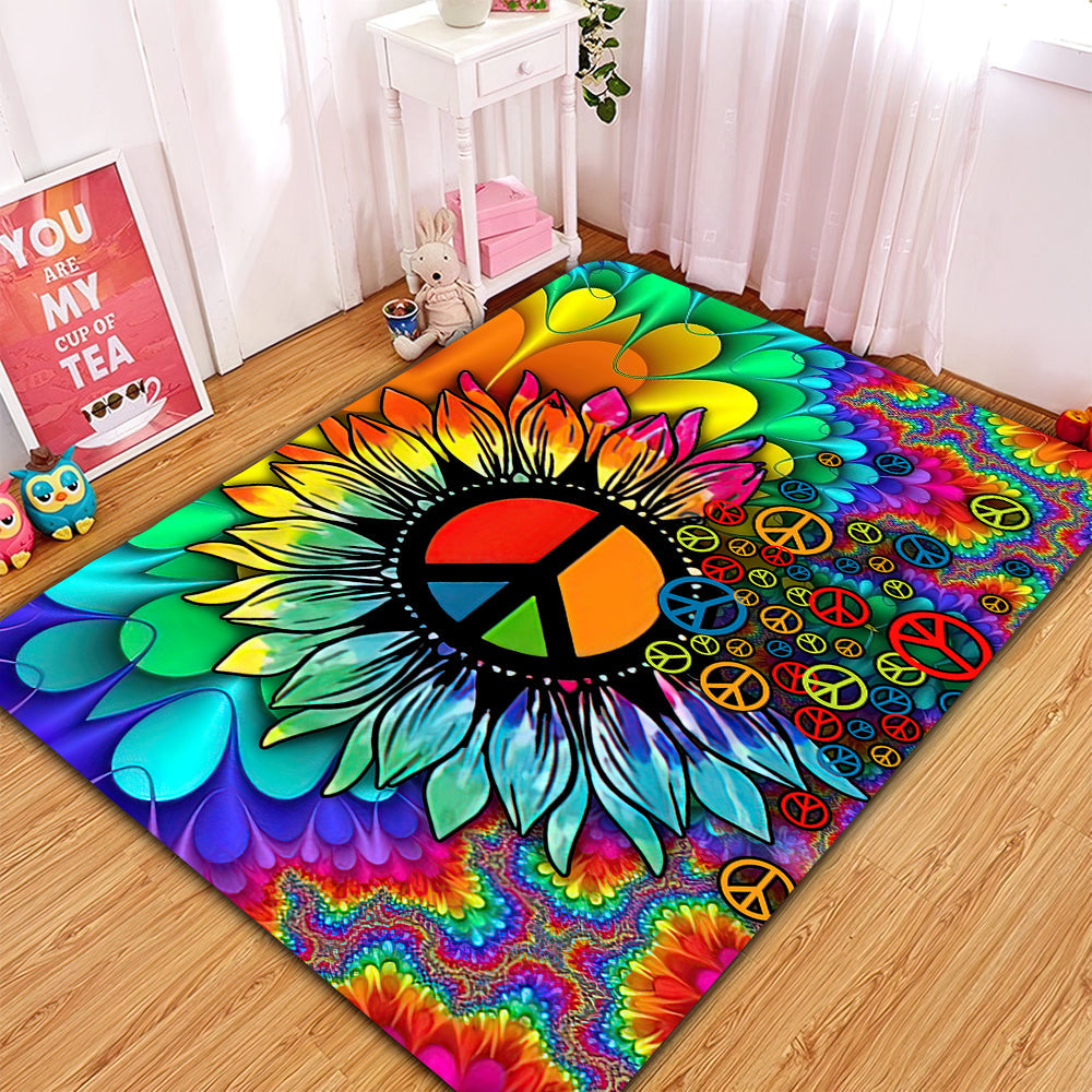 Colorful Hippie Sunflower Rug Carpet Rug Home Room Decor Nearkii