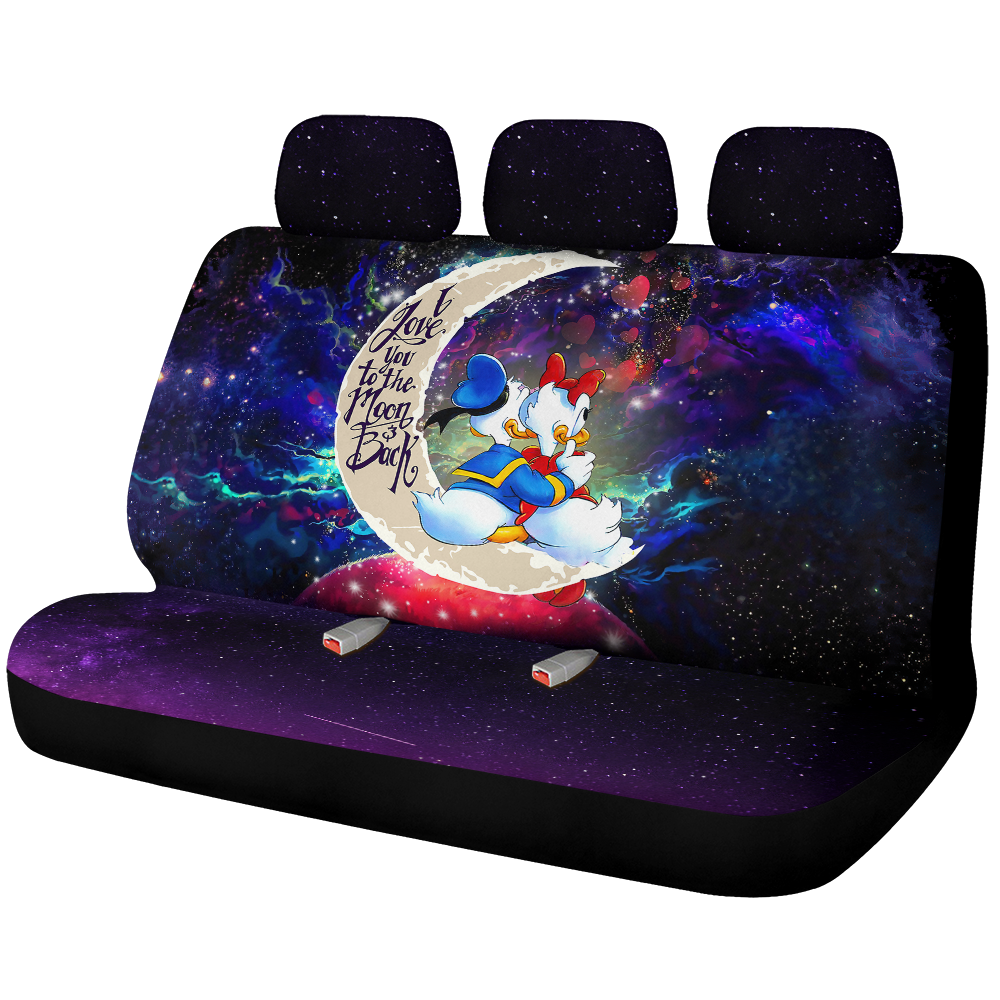 Couple Cute Duck Couple Love You To The Moon Galaxy Car Back Seat Covers Decor Protectors Nearkii