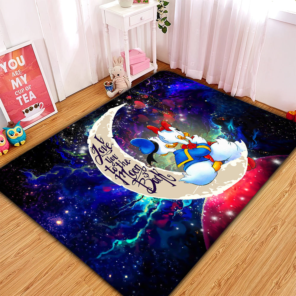 Couple Cute Duck Couple Love You To The Moon Galaxy Rug Carpet Rug Home Room Decor Nearkii