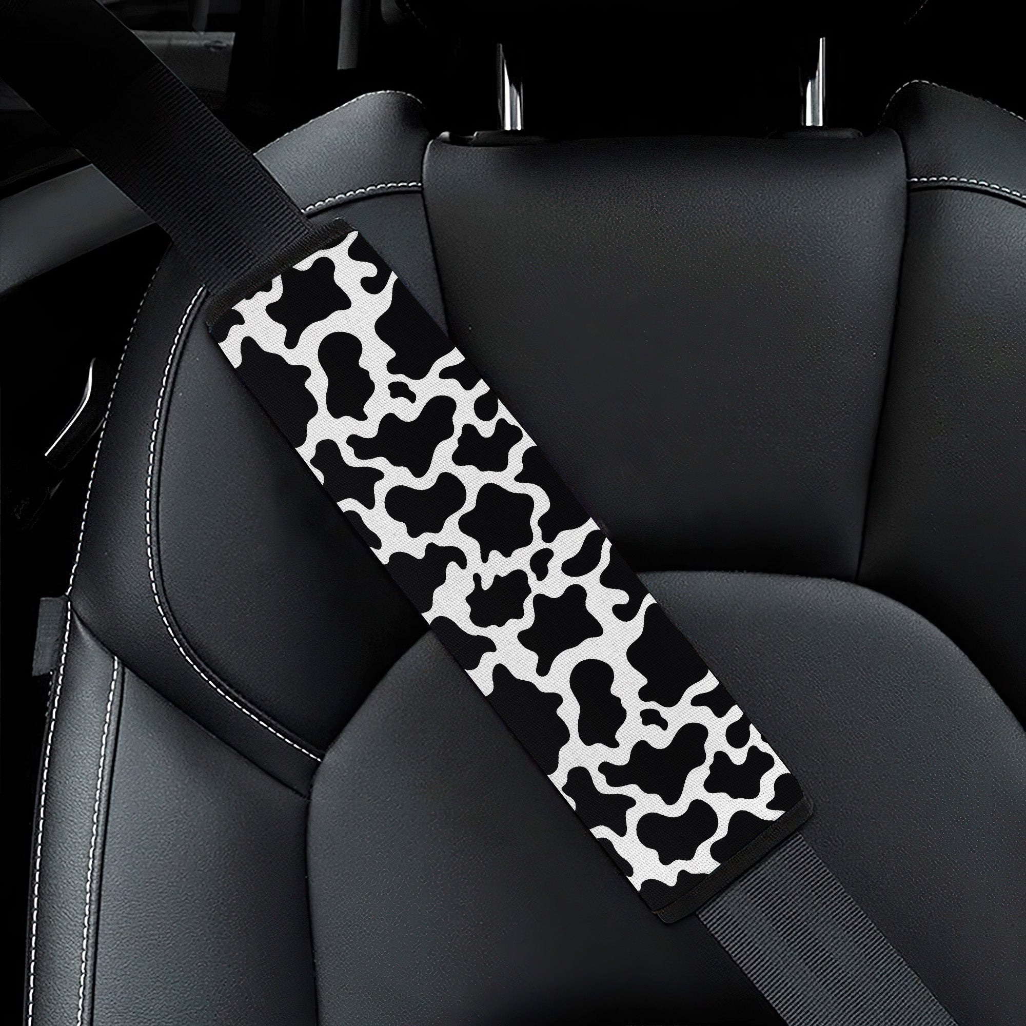 Cow Skin Premium Custom Car Seat Belt Covers Nearkii