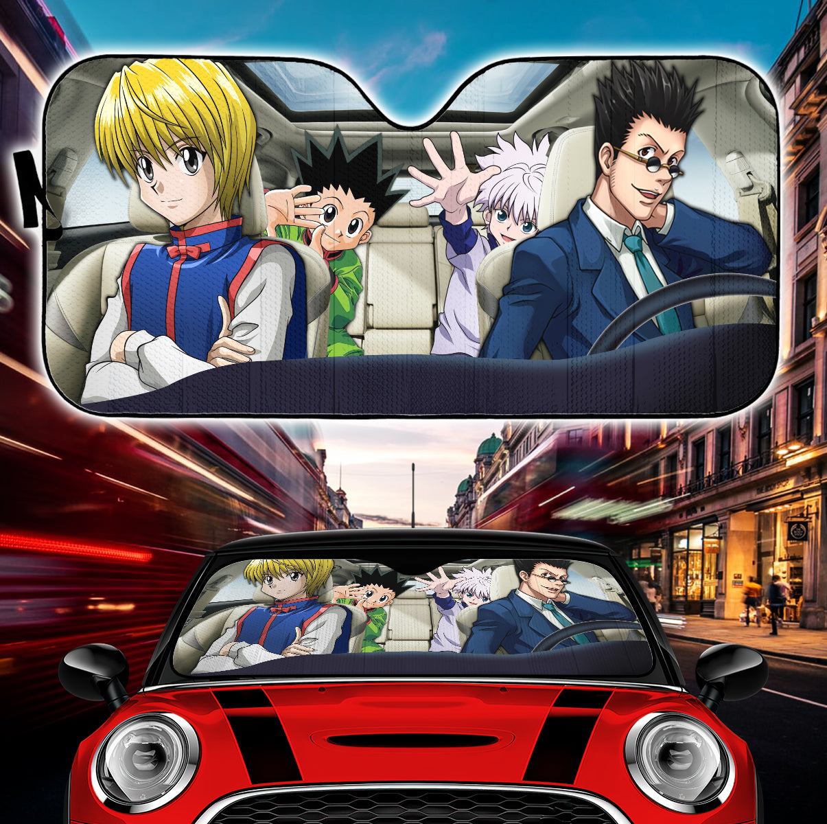 Custom Hunter X Hunter Gon Killua Kurapika Leorio Car Auto Sunshades Nearkii