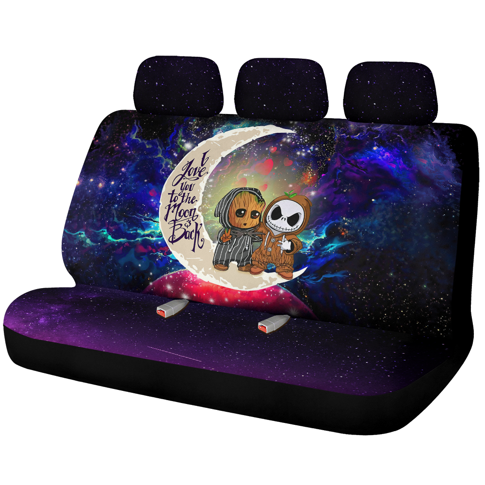 Cute Baby Groot And Jack Nightmare Before Christmas Love You To The Moon Galaxy Car Back Seat Covers Decor Protectors Nearkii