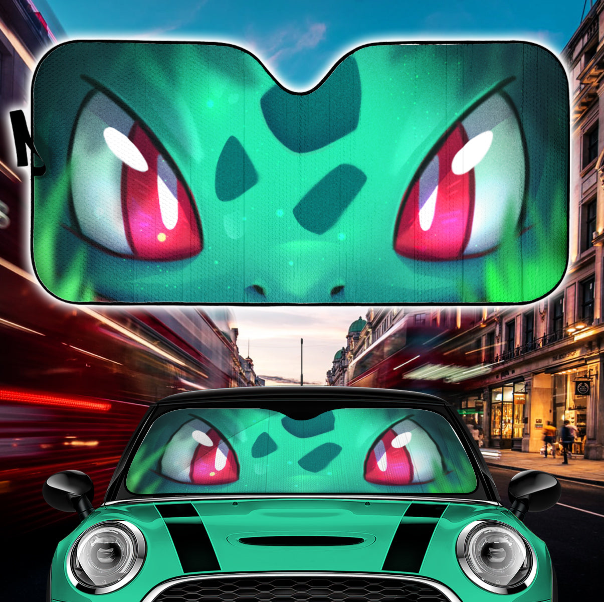 Cute Bulbasaur Face Pokemon Car Auto Sunshades Nearkii