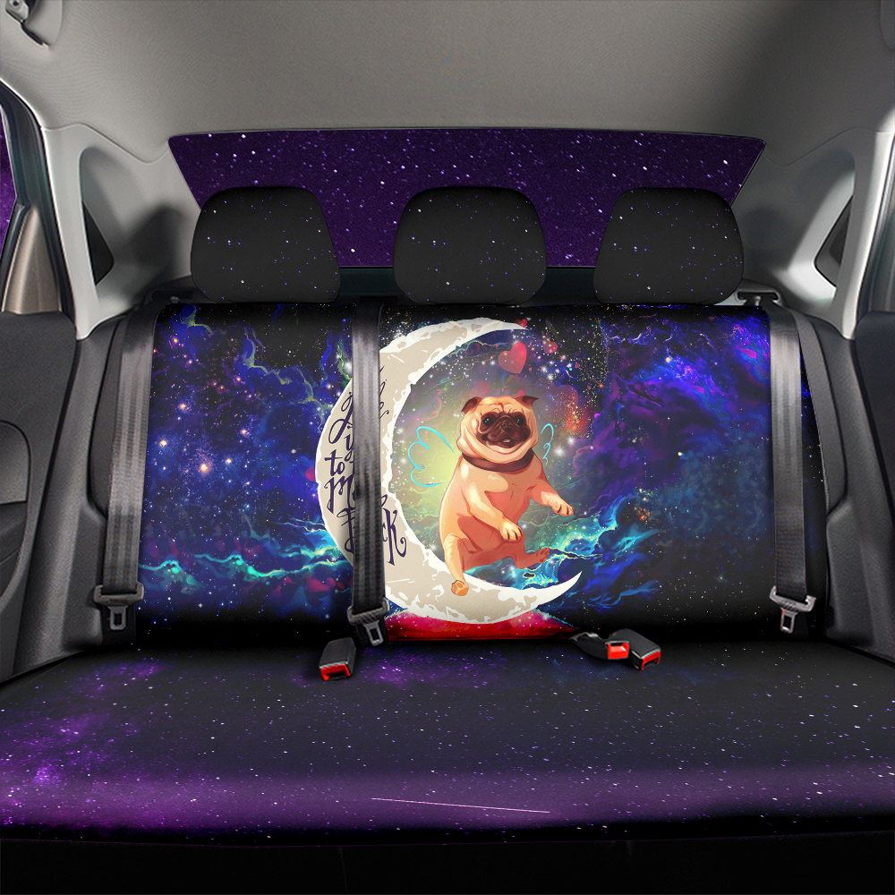 Cute Bull Dog Love You To The Moon Galaxy Car Back Seat Covers Decor Protectors Nearkii