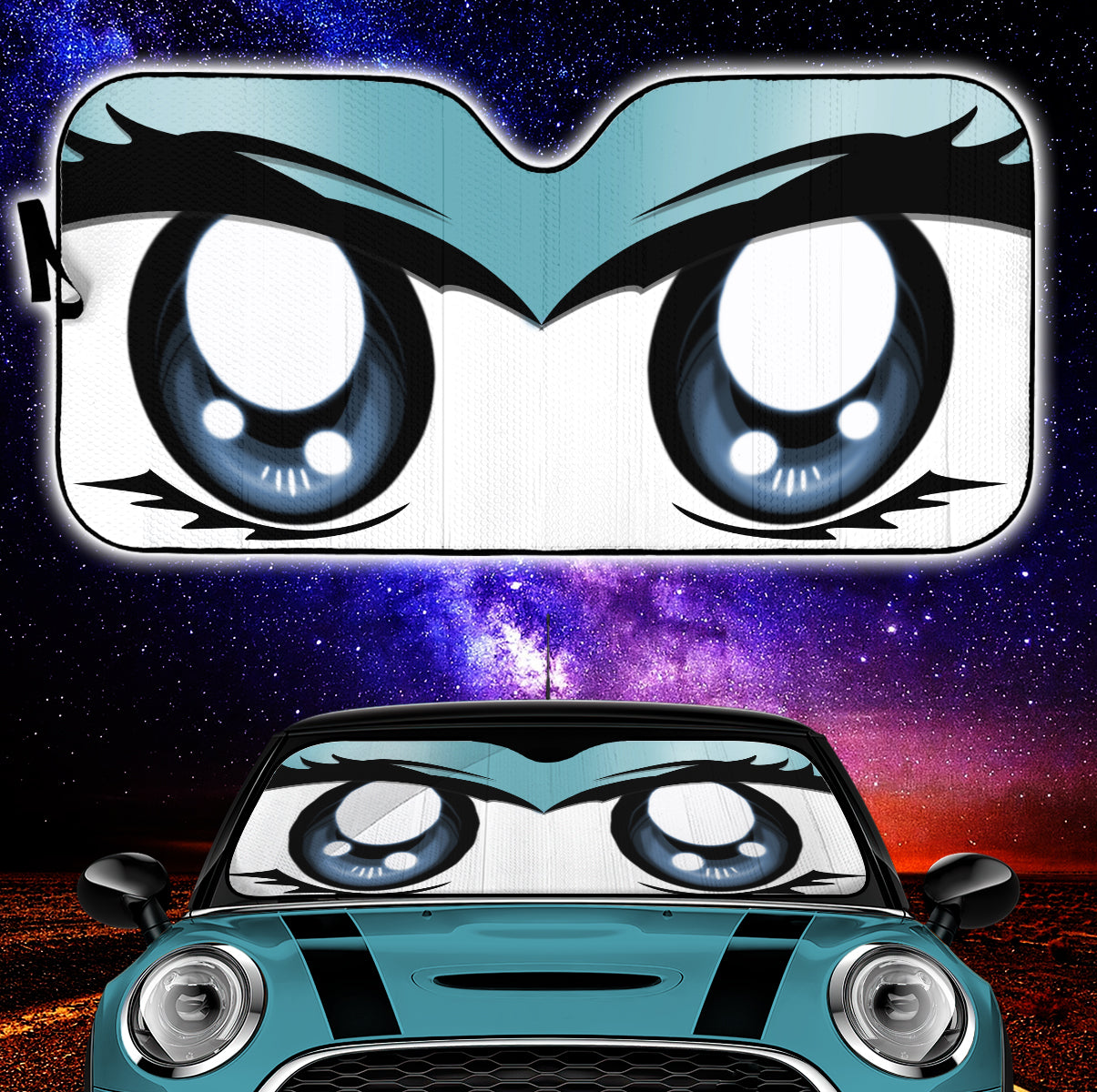 Cute Cartoon Eyes Blue Sky Auto Sun Shades Nearkii