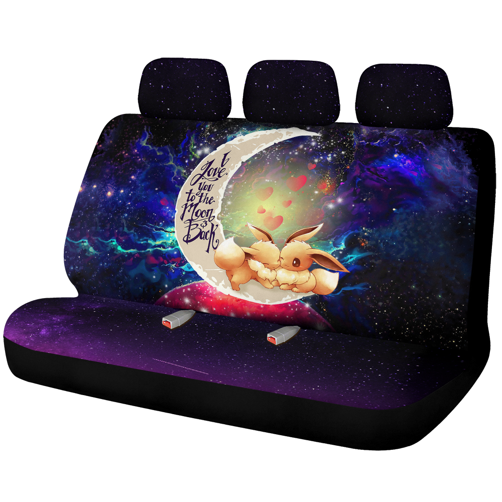 Cute Eevee Pokemon Couple Love You To The Moon Galaxy Premium Custom Car Back Seat Covers Decor Protectors Nearkii