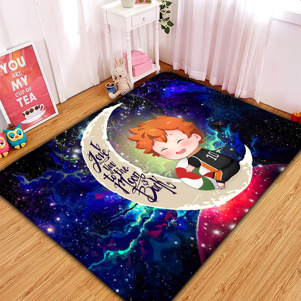 Cute Hinata Haikyuu Love You To The Moon Galaxy Carpet Rug Home Room Decor Nearkii