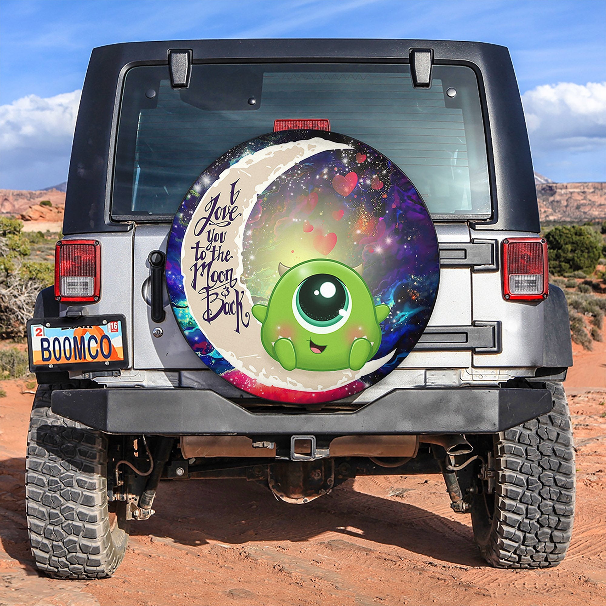 Cute Mike Monster Inc Love You To The Moon Galaxy Spare Tire Covers Gift For Campers Nearkii