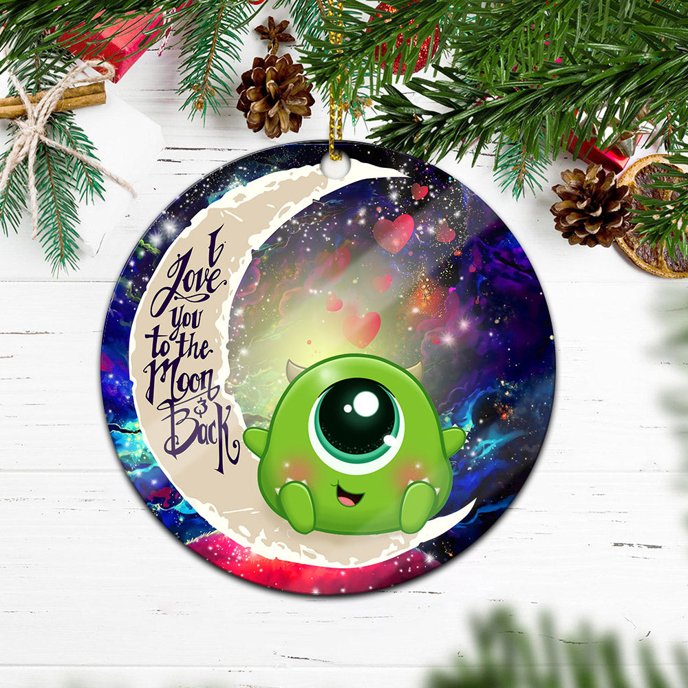 Cute Mike Monster Inc Love You To The Moon Galaxy Mica Circle Ornament Perfect Gift For Holiday Nearkii