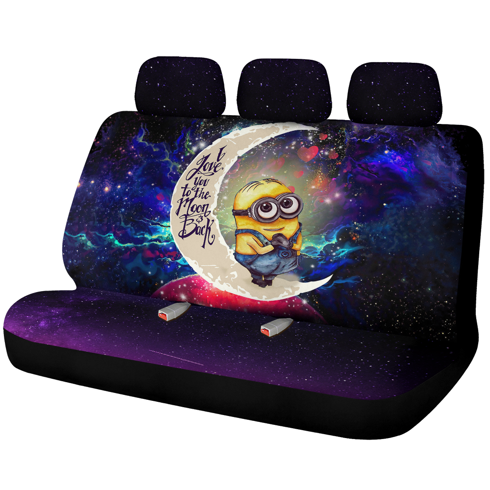 Cute Minions Despicable Me Love You To The Moon Galaxy Premium Custom Car Back Seat Covers Decor Protectors Nearkii